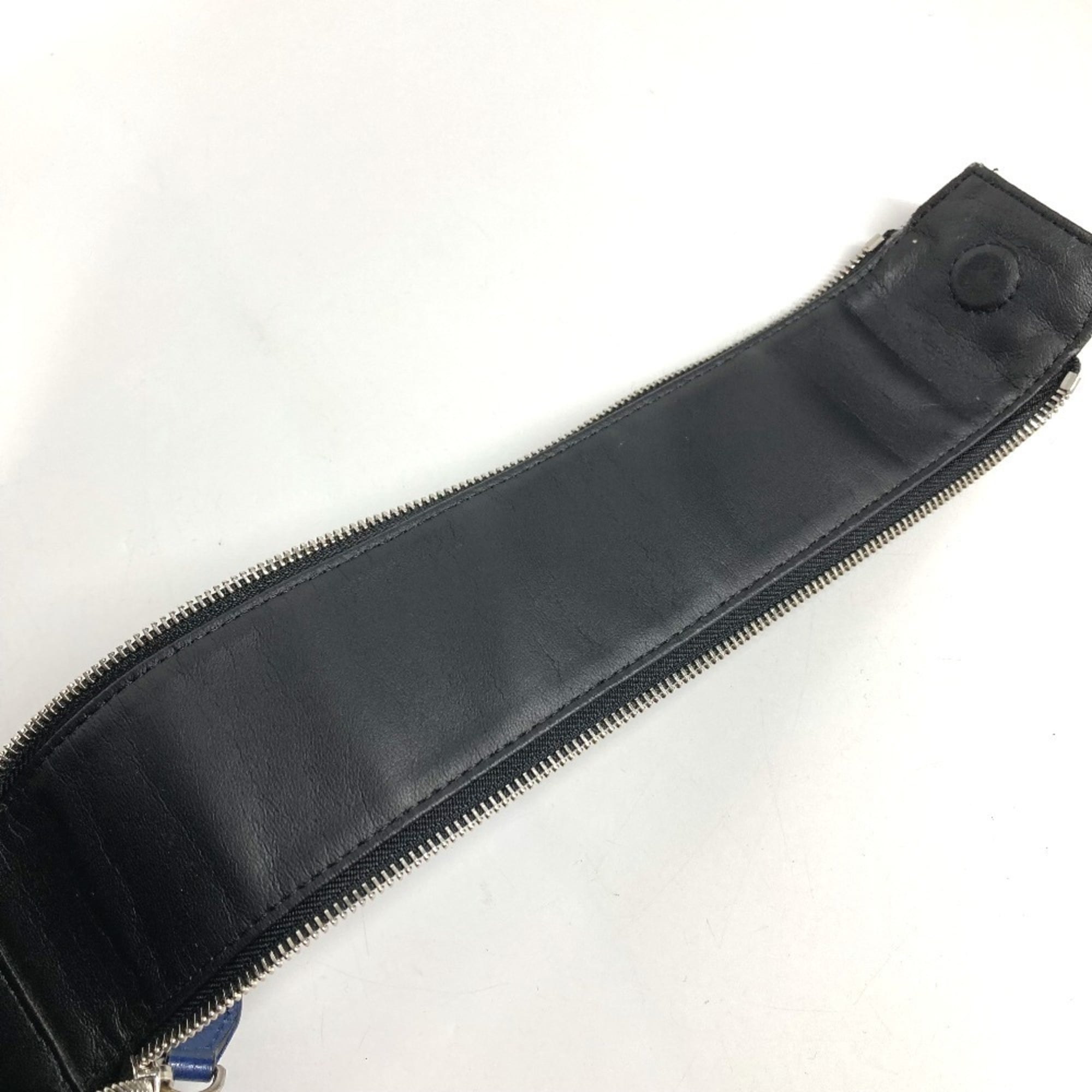 Louis Vuitton Blue Taiga Leather Monogram Canvas Leather Clutch Bag Handbag Pouch (Pre-Owned)