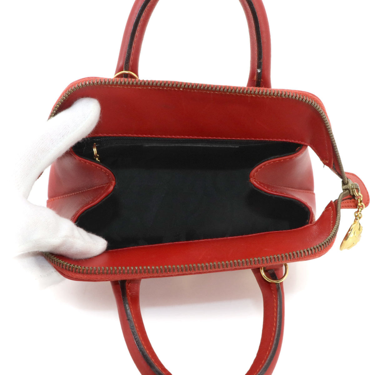 Salvatore Ferragamo Red Color Leather Handbag Shoulder Bag (Pre-Owned)