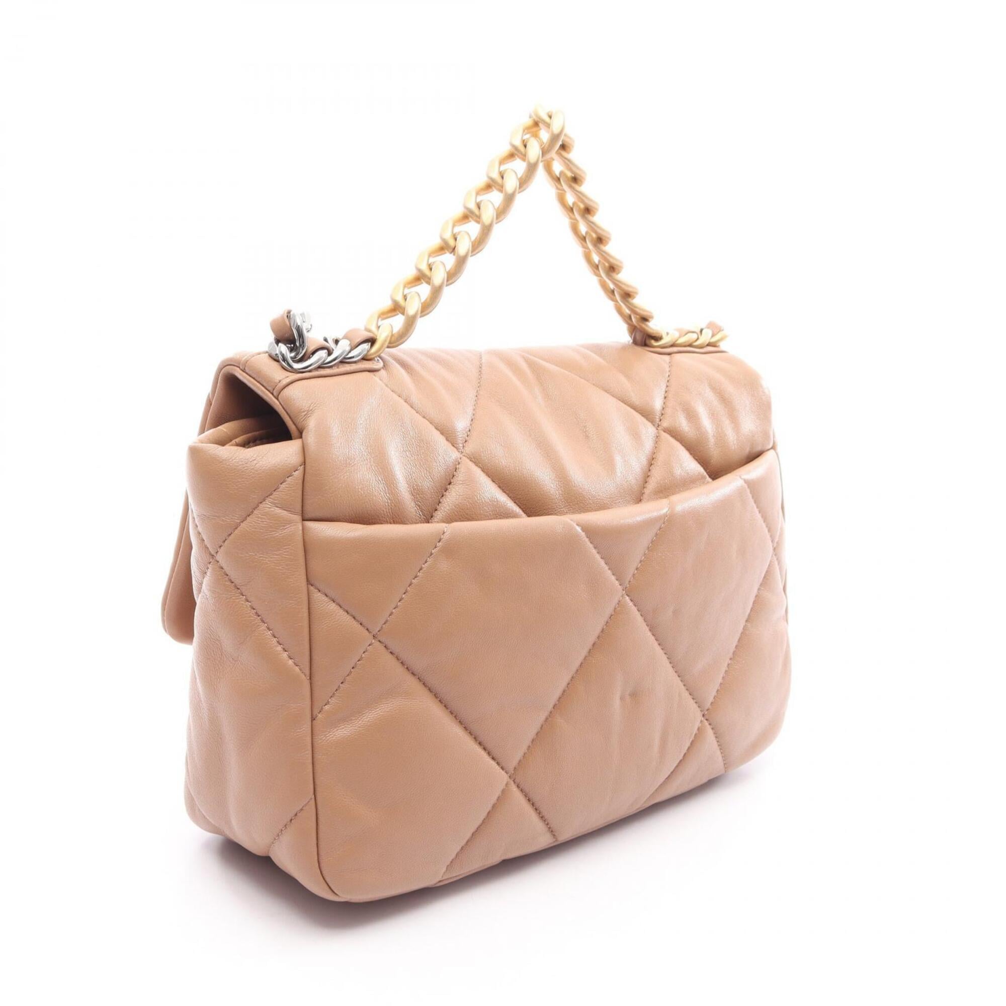 Chanel Brown Leather Handbag Shoulder Bag (Pre-Owned)