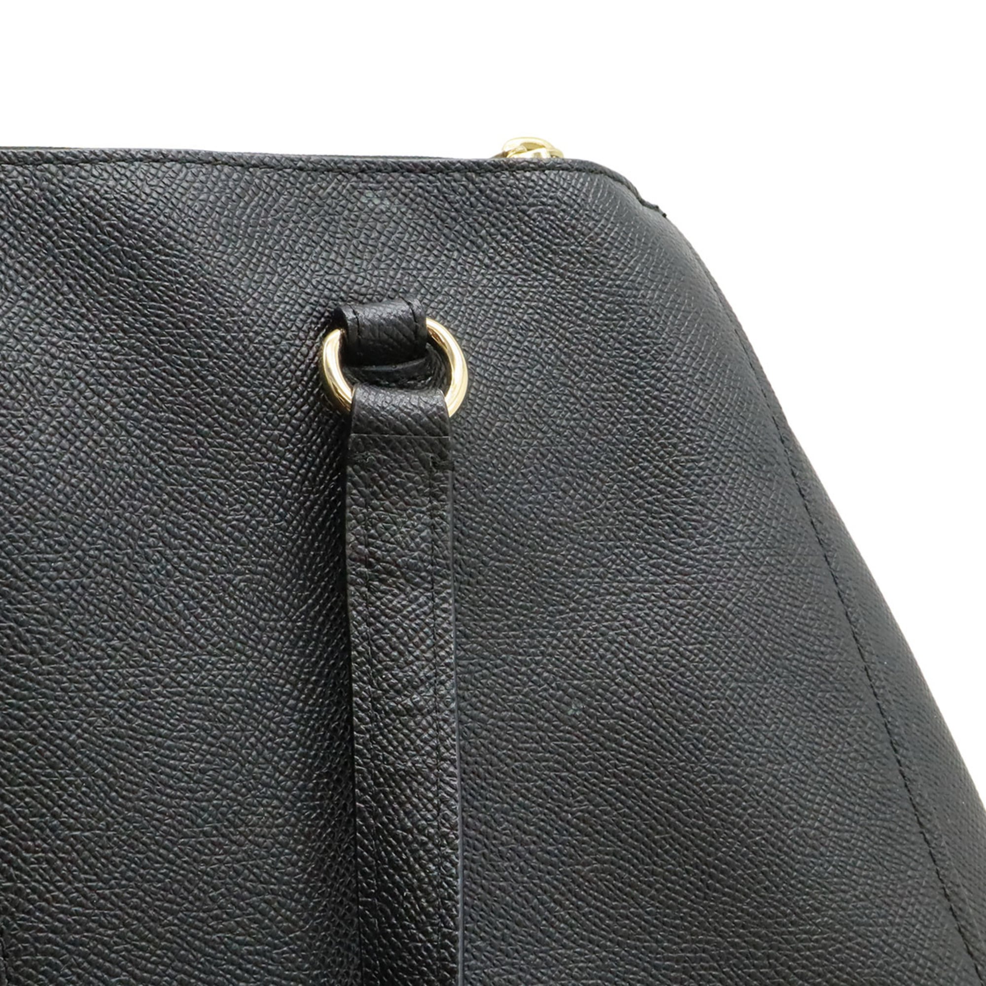 Coach Black Leather Shoulder Bag Tote Bag (Pre-Owned)