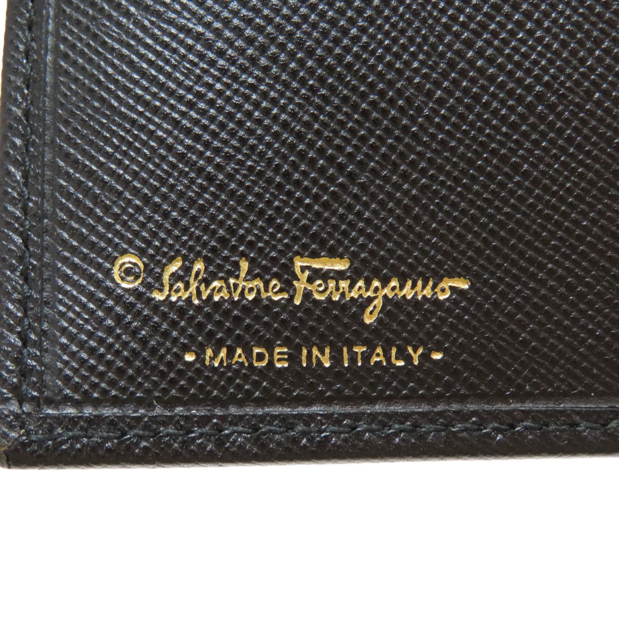 Salvatore Ferragamo Black Leather Wallet (Bi-Fold) (Pre-Owned)