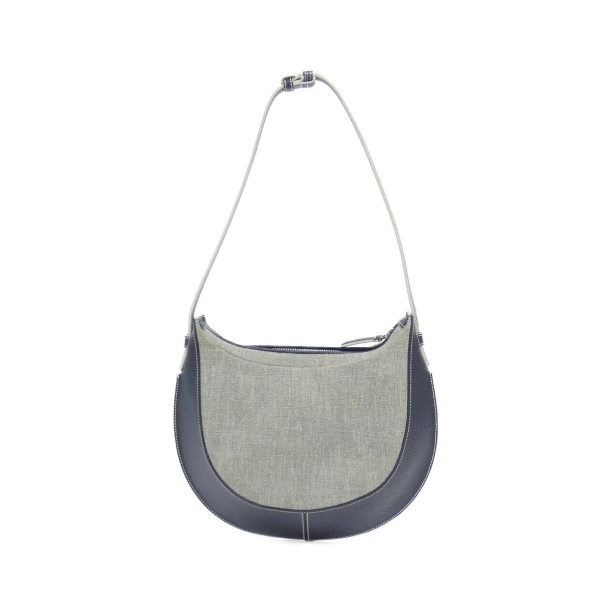 Loewe Gray Navy Canvas Leather Shoulder Bag (Pre-Owned)