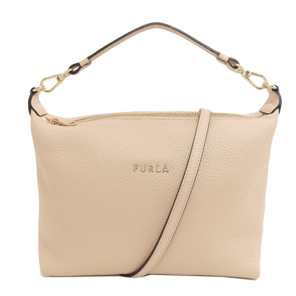 Furla Beige Pink Leather Handbag (Pre-Owned)