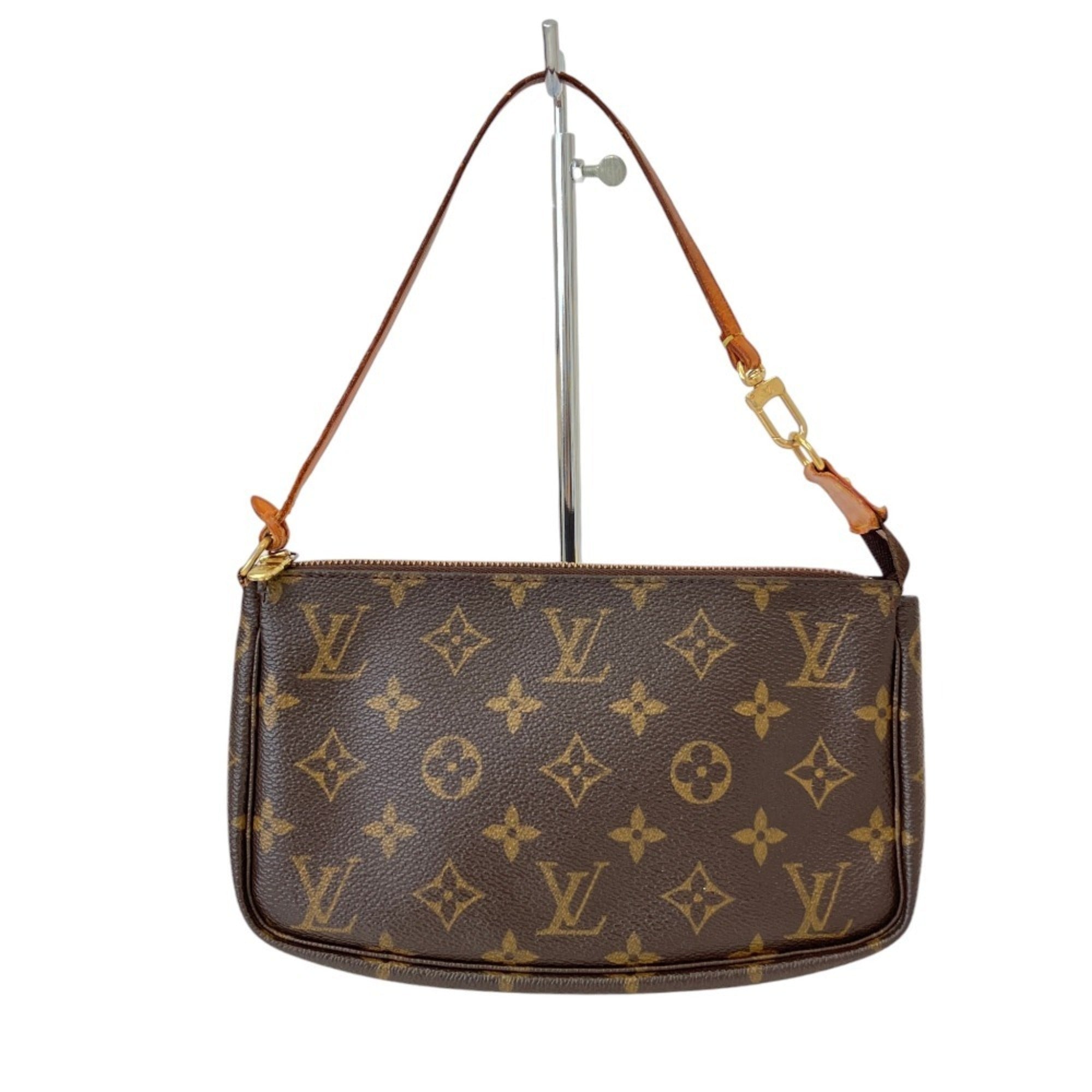 Louis Vuitton Monogram Brown Leather Pochette (Pre-Owned)
