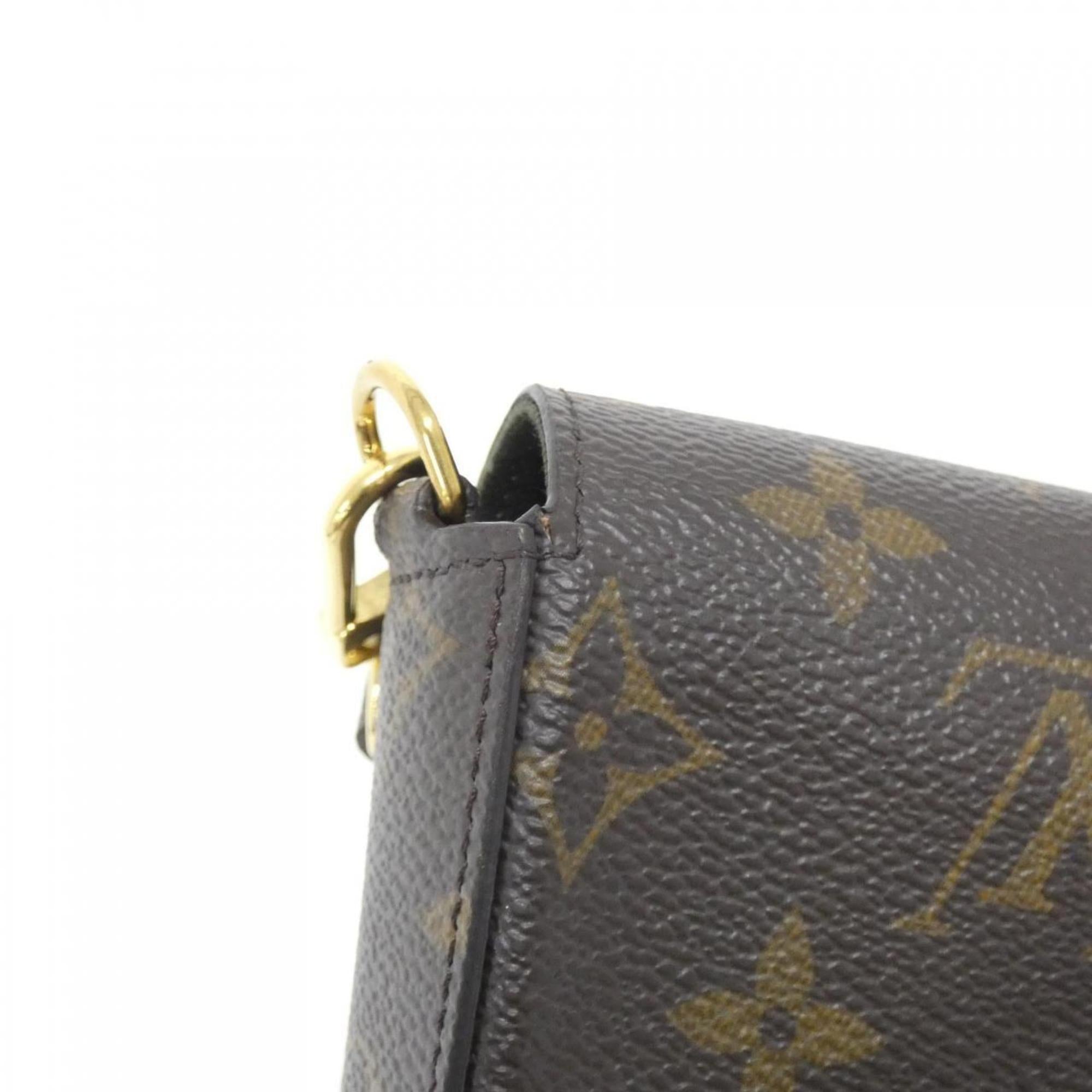 Louis Vuitton Khaki Marron Monogram Monogram Coated Canvas Pochette Pouch Shoulder Bag (Pre-Owned)