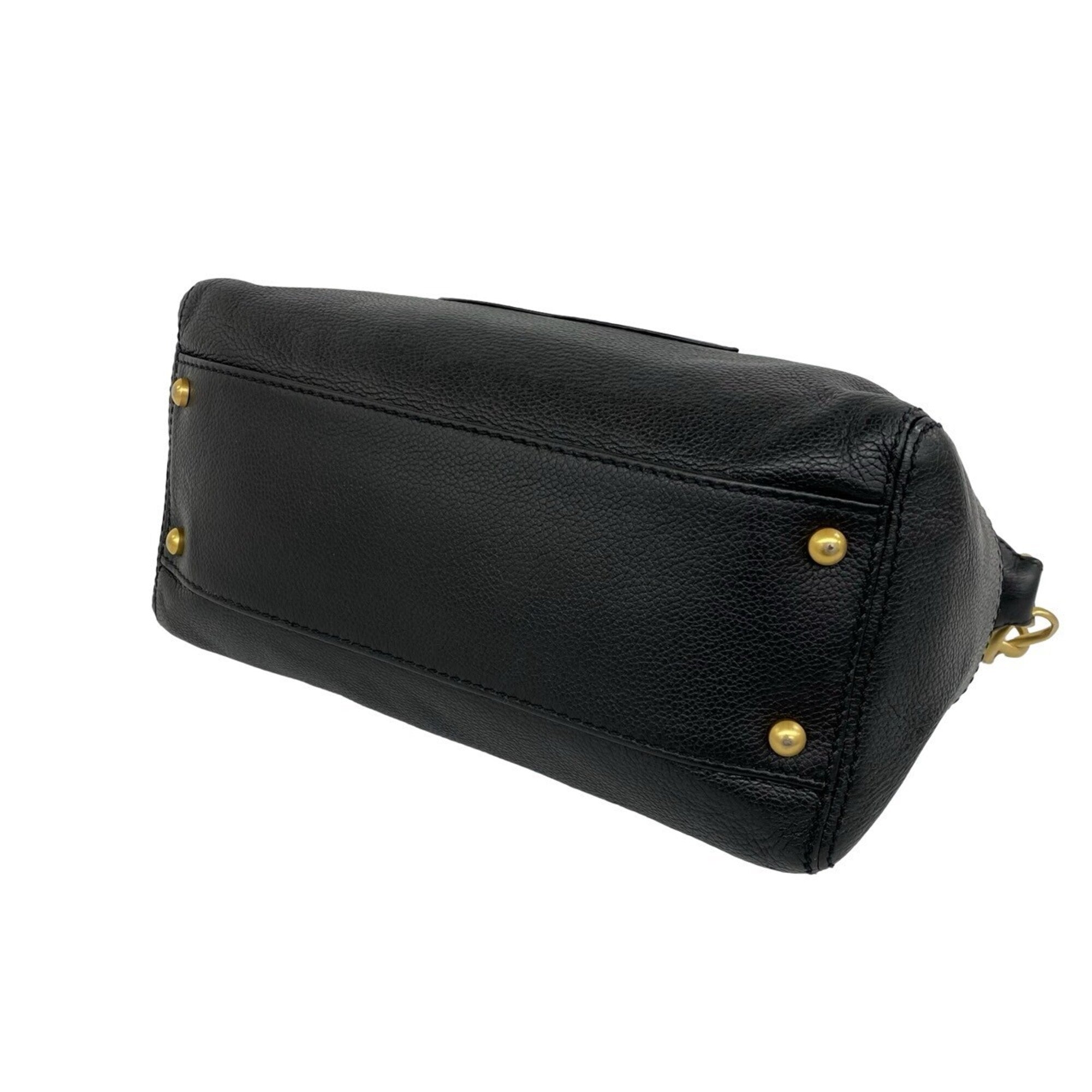 Chanel Black Leather Shoulder Bag Tote Bag (Pre-Owned)
