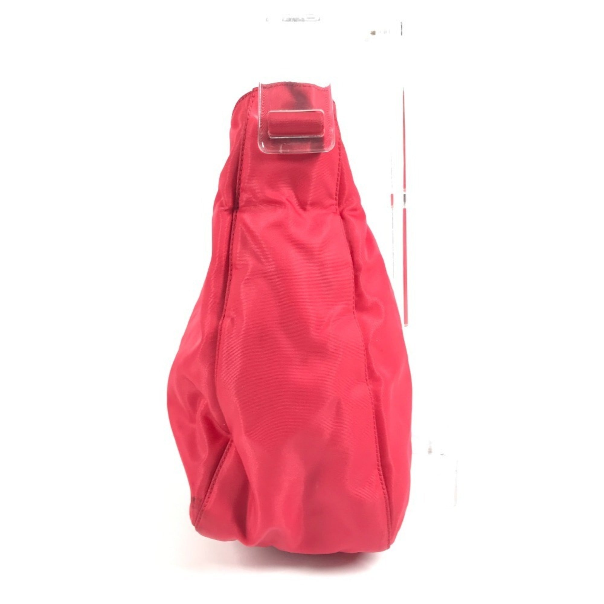 Prada Red Color Nylon Handbag Shoulder Bag (Pre-Owned)