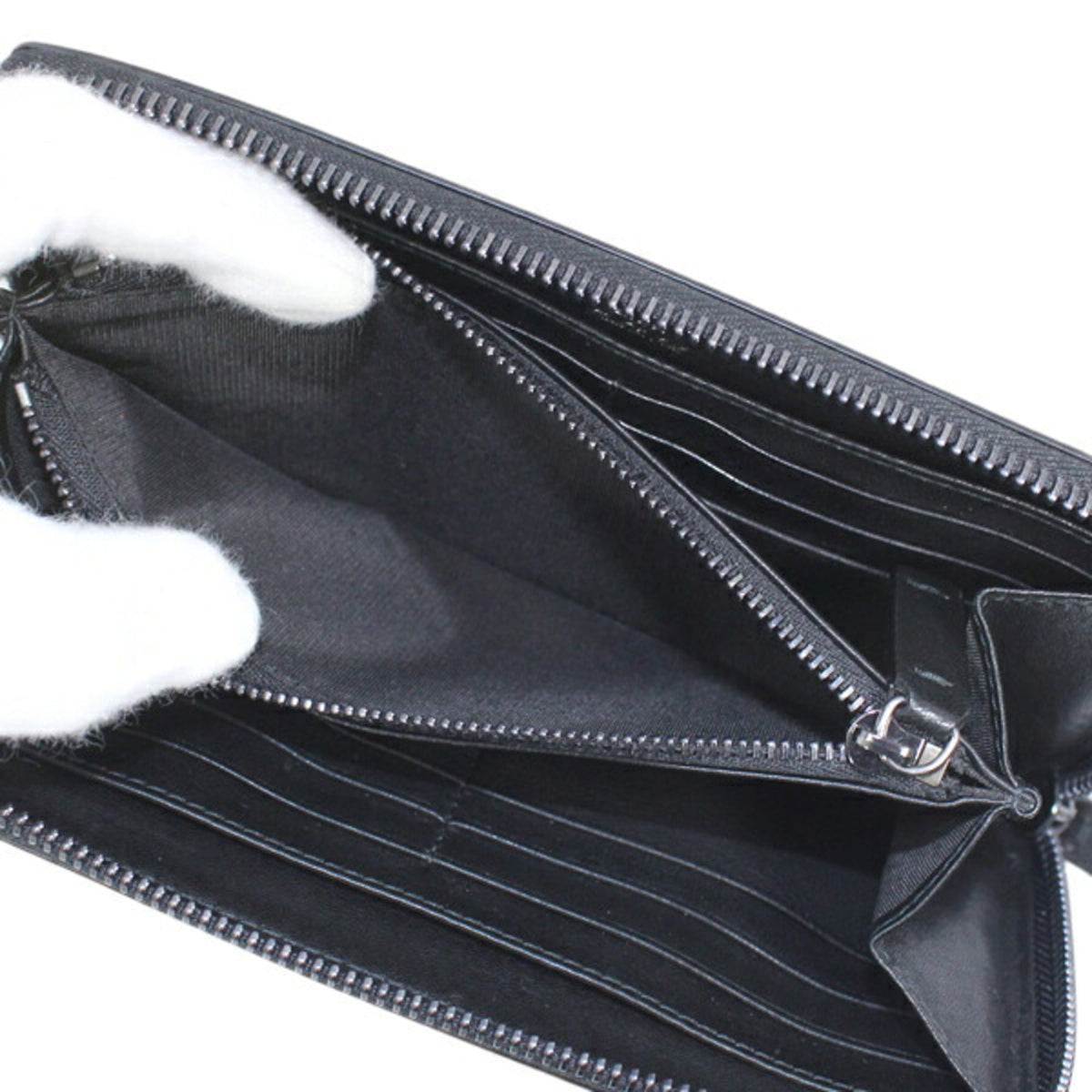 Jimmy Choo Black Leather Long Wallet (Bi-Fold) (Pre-Owned)