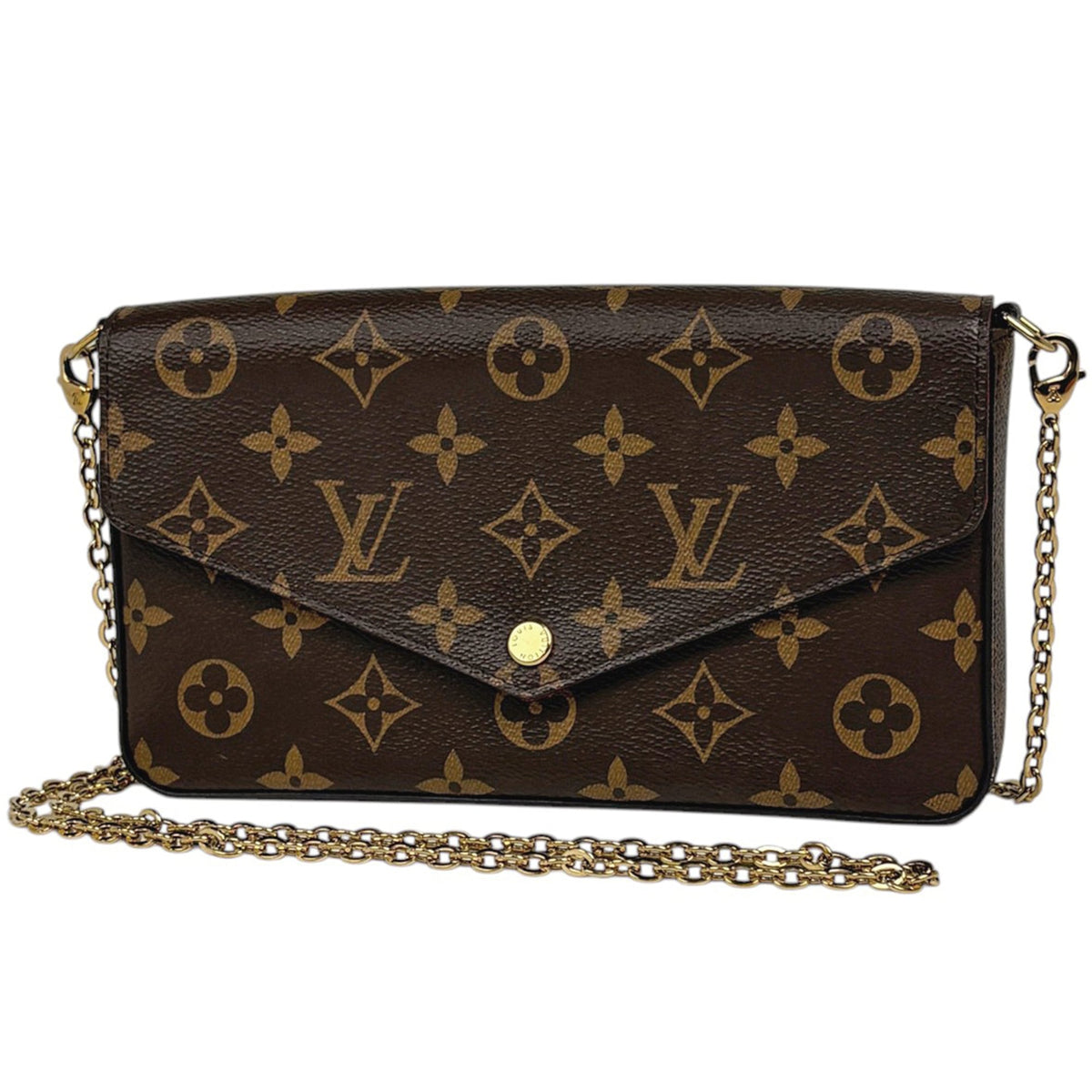 Louis Vuitton Monogram Brown Fuchsia Monogram Clutch Bag Pochette Shoulder Bag (Pre-Owned)