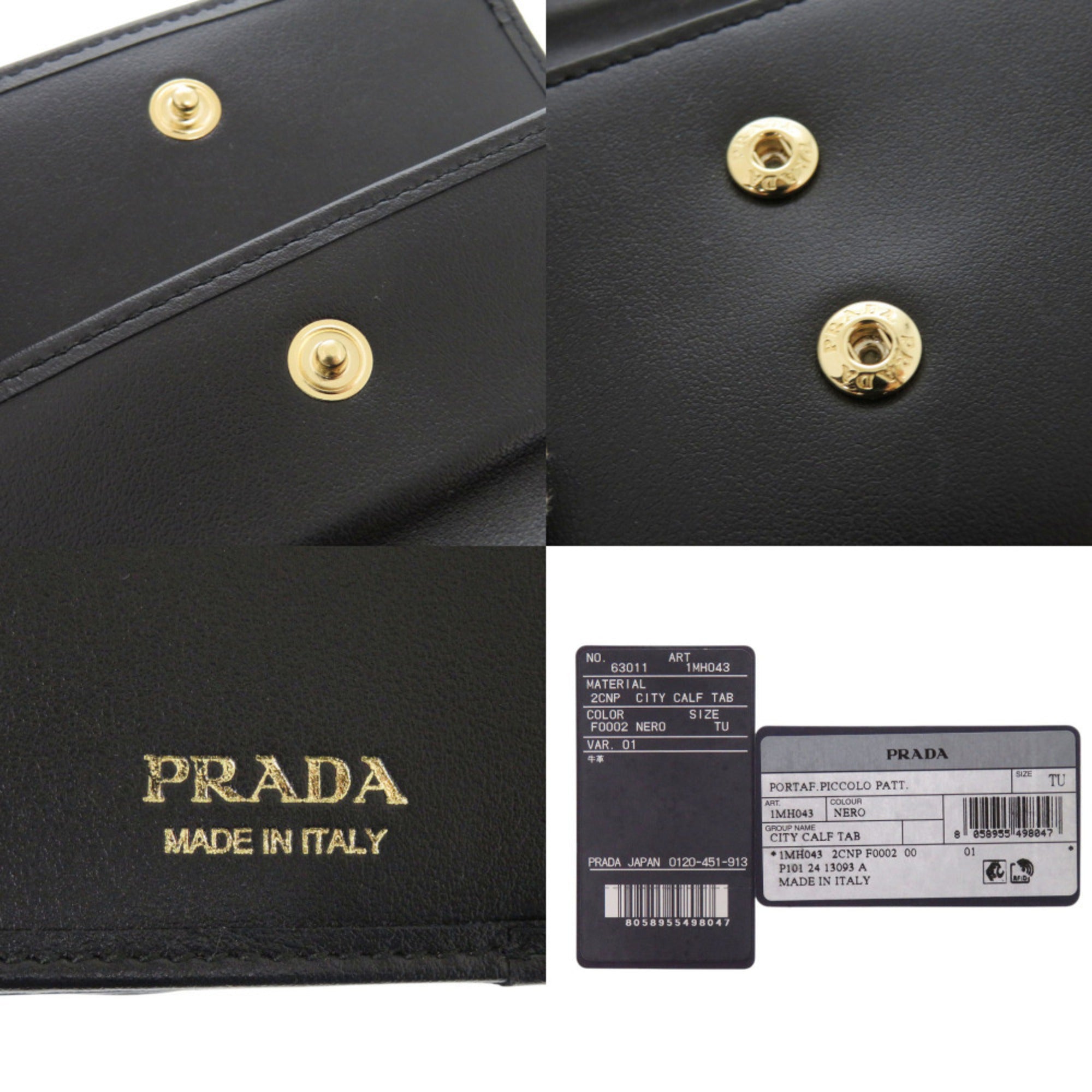 Prada Black Saffiano Triangle Wallet (Tri-Fold) (Pre-Owned)