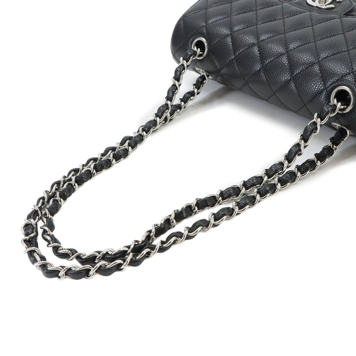 Chanel Black Grained Calfskin Handbag Shoulder Bag (Pre-Owned)