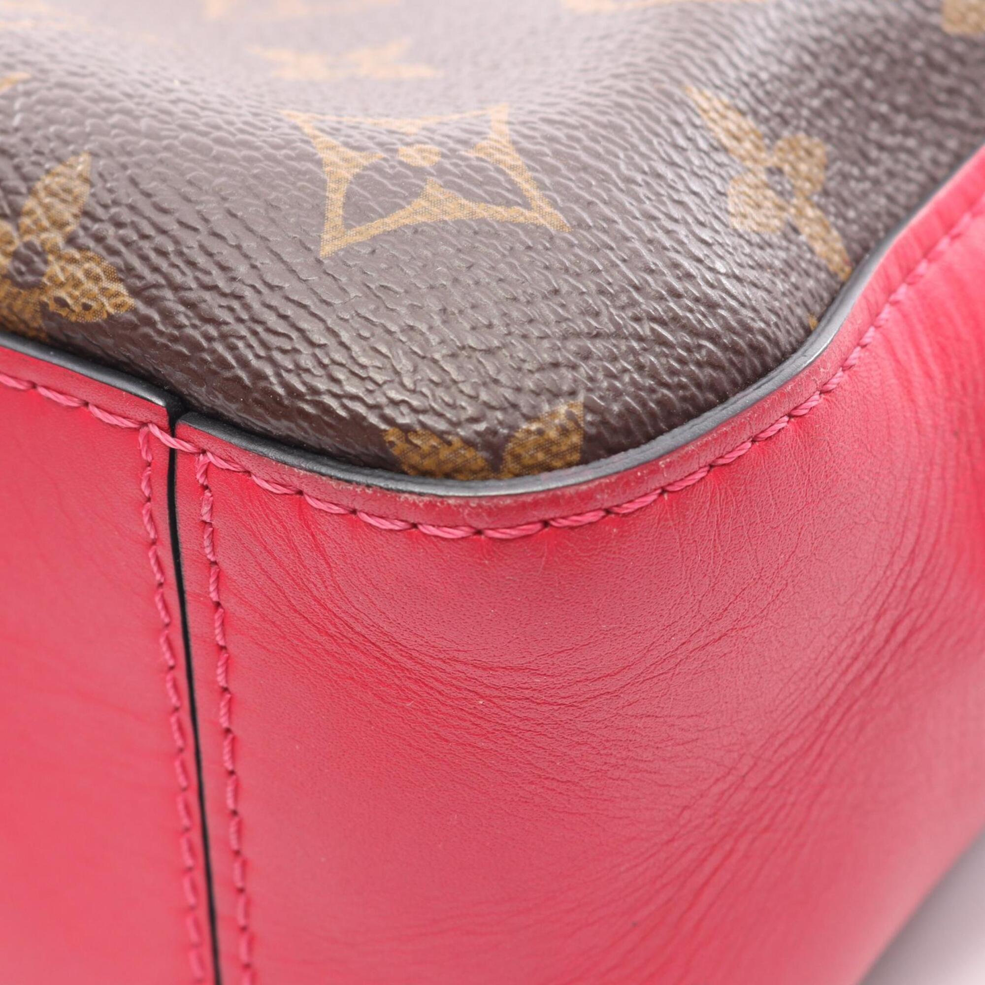 Louis Vuitton Brown Freesia Monogram Pink Monogram Leather Handbag Shoulder Bag (Pre-Owned)