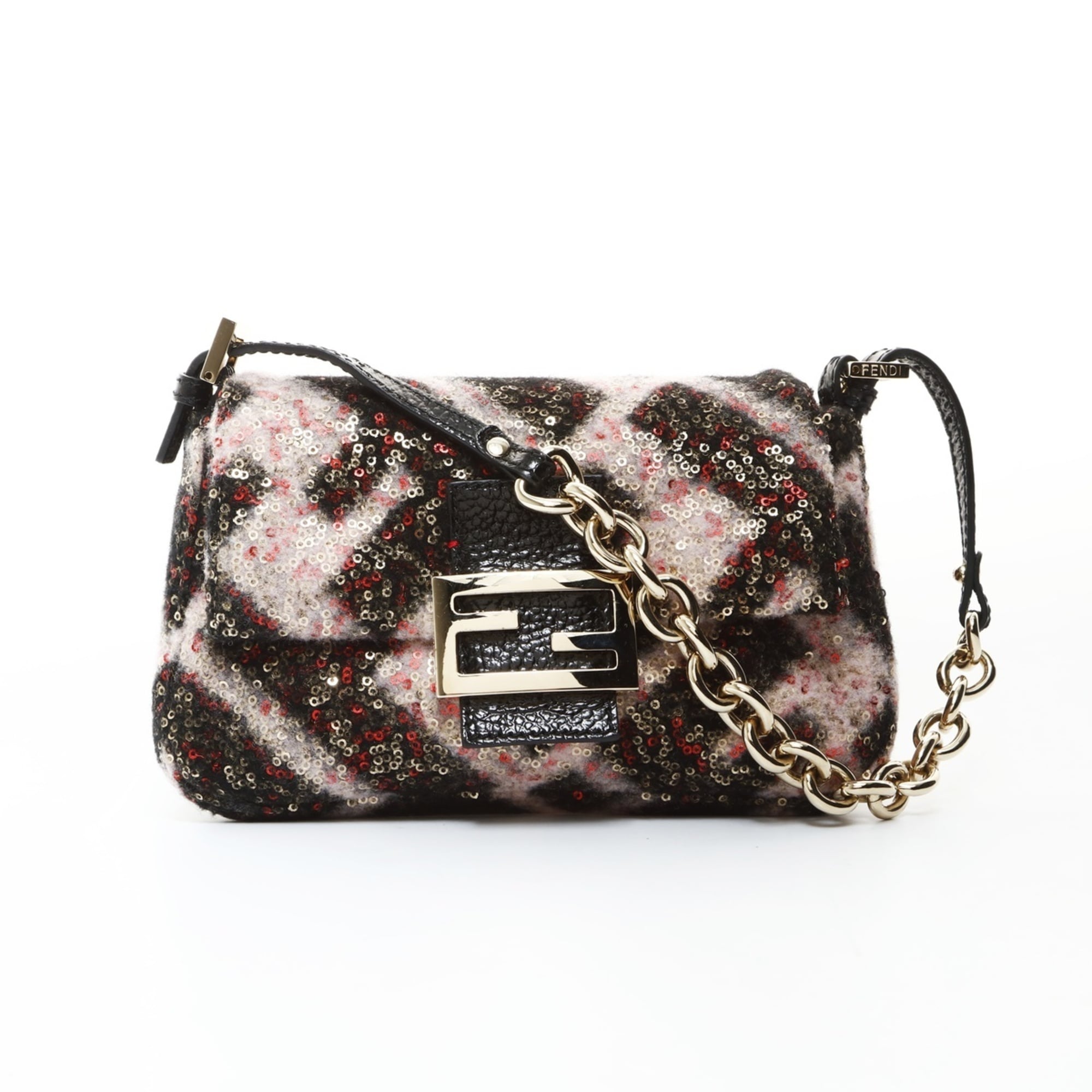 Fendi Black Wool Shoulder Bag (Pre-Owned)