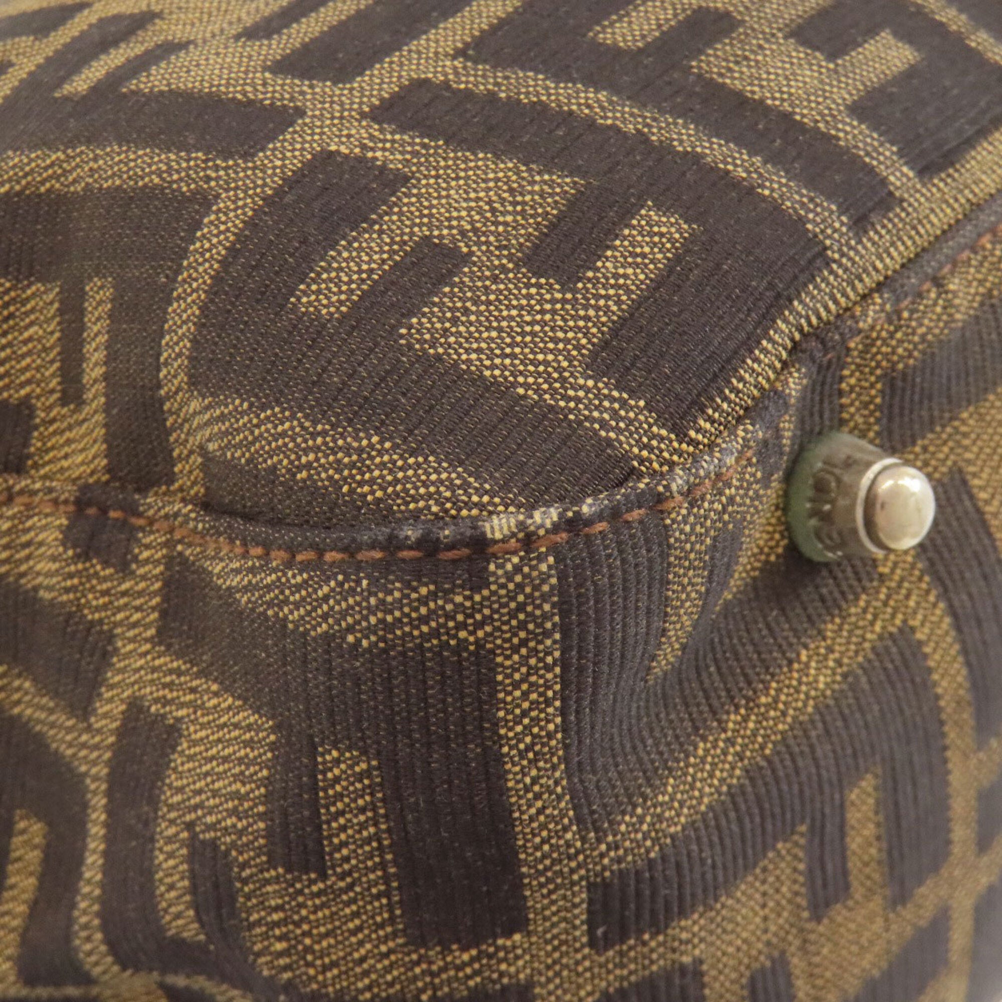 Fendi Brown Canvas Leather Handbag (Pre-Owned)