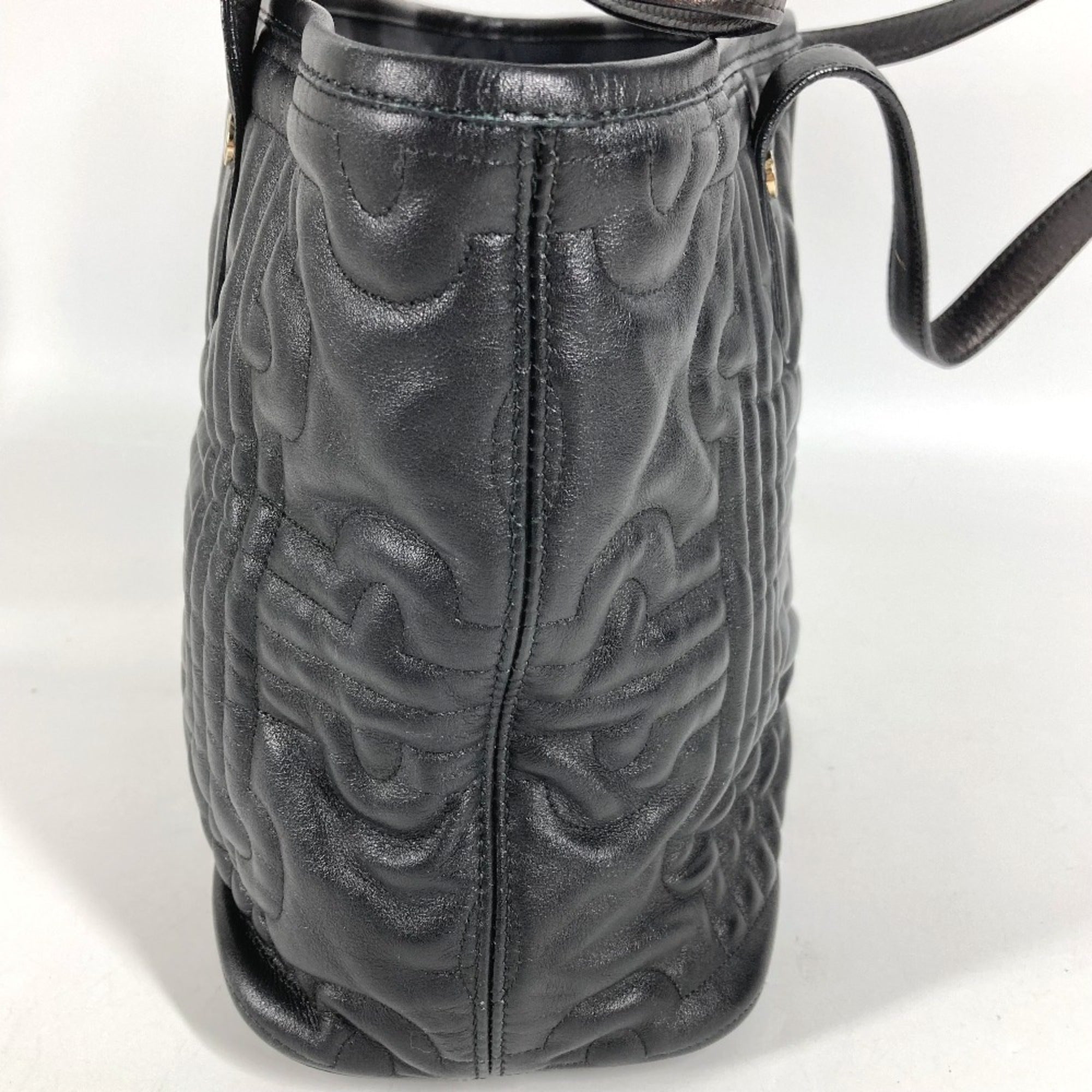 Bvlgari Black Leather Handbag Shoulder Bag (Pre-Owned)