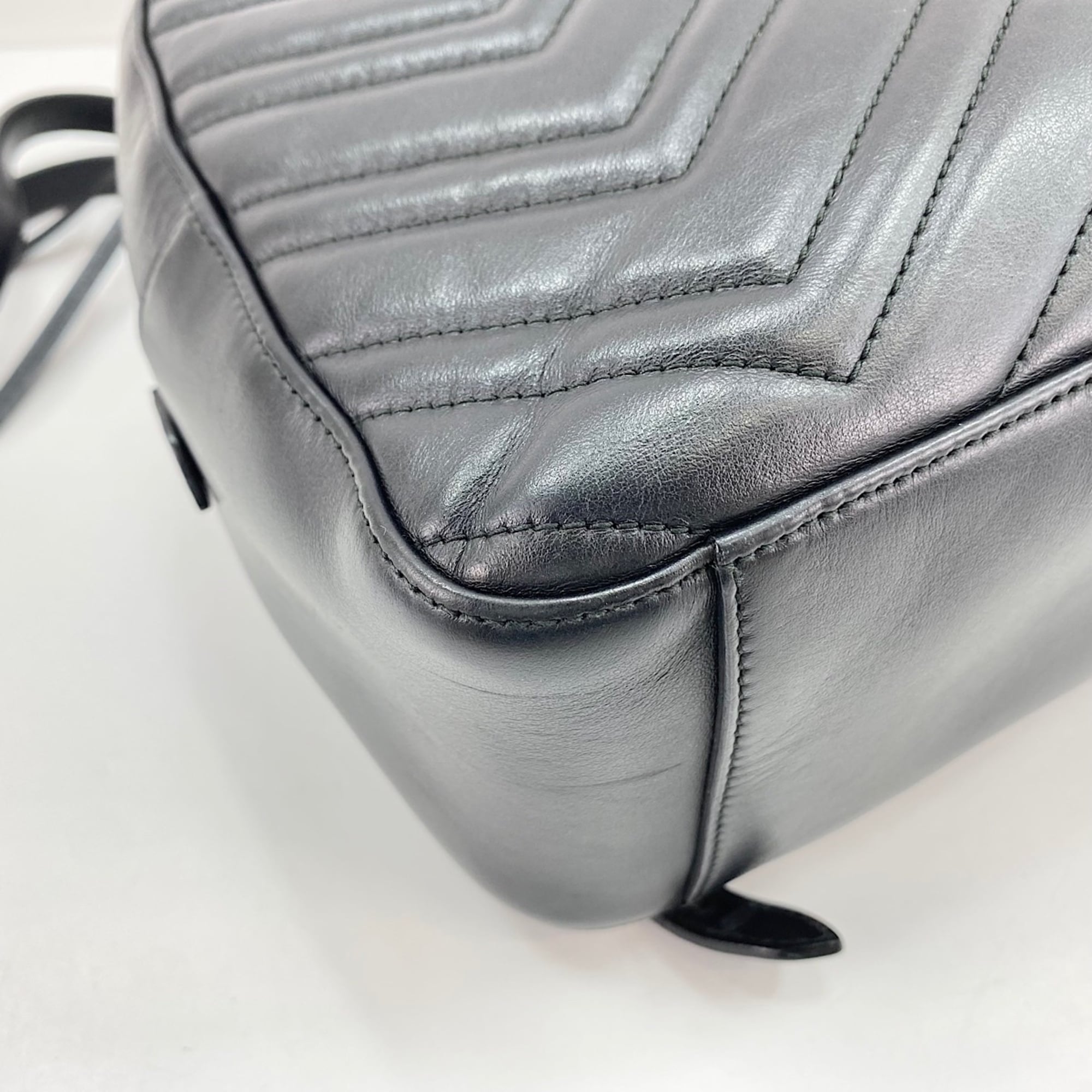 Gucci Gg Marmont Black Backpack (Pre-Owned)