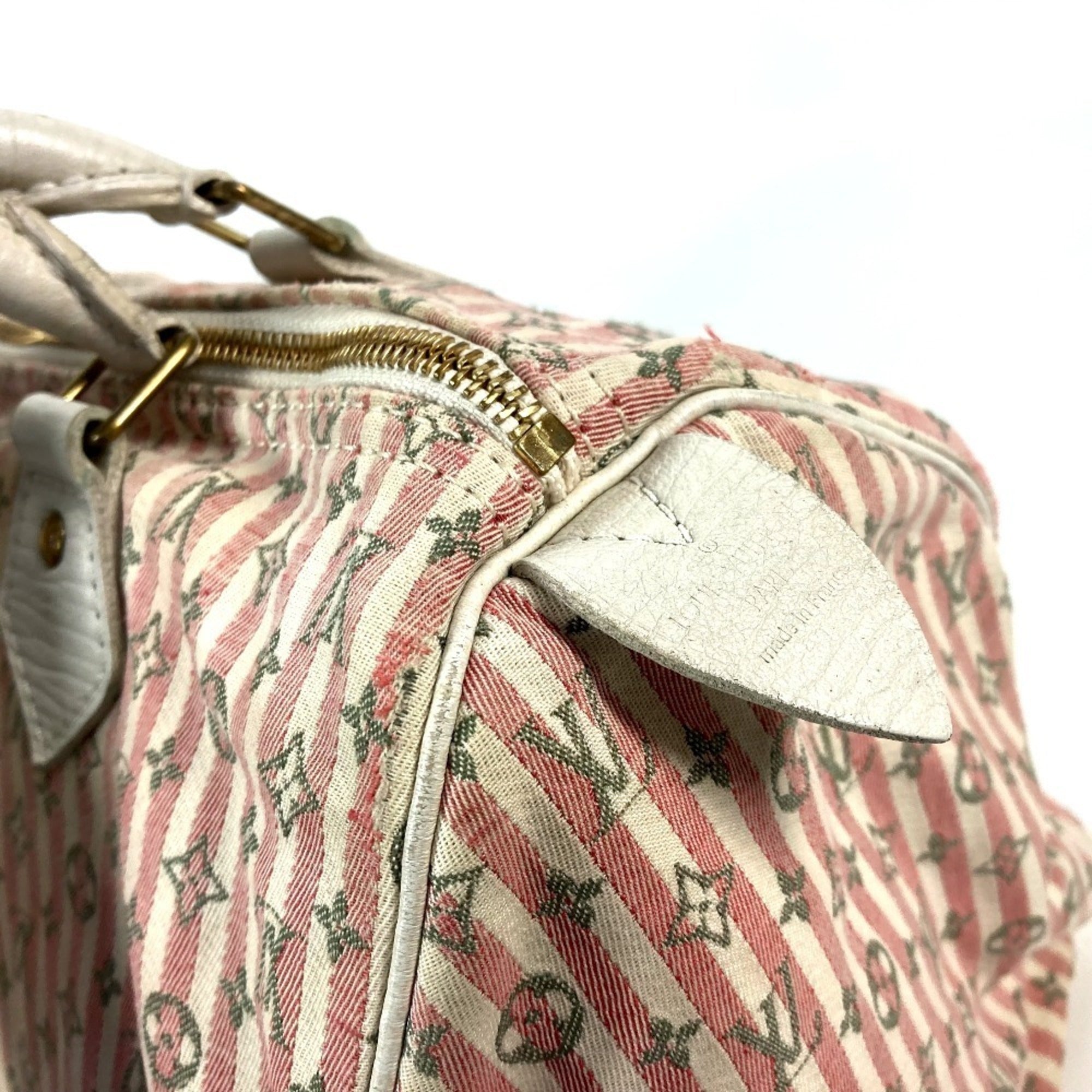 Louis Vuitton Monogram Mini Lin Pink Monogram Mini Lin Boston Bag Handbag (Pre-Owned)