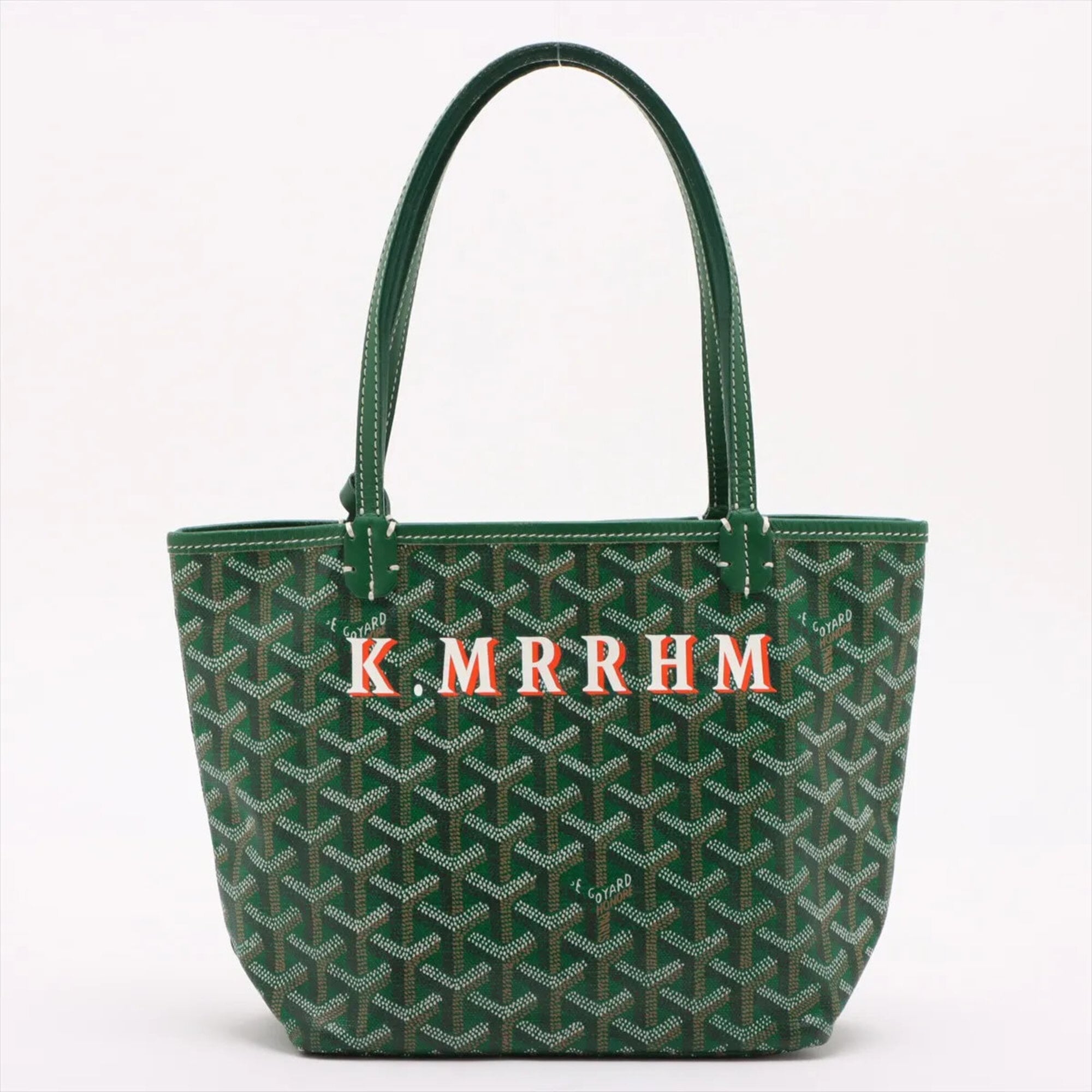 Goyard Green Coated Canvas Leather Handbag Tote Bag (Pre-Owned)