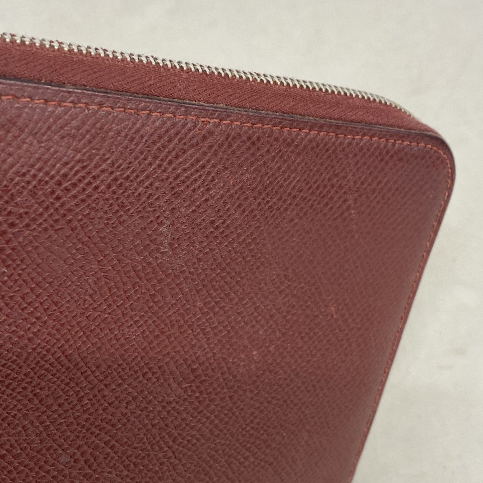Hermes Rouge H Epsom Leather Long Wallet (Bi-Fold) (Pre-Owned)