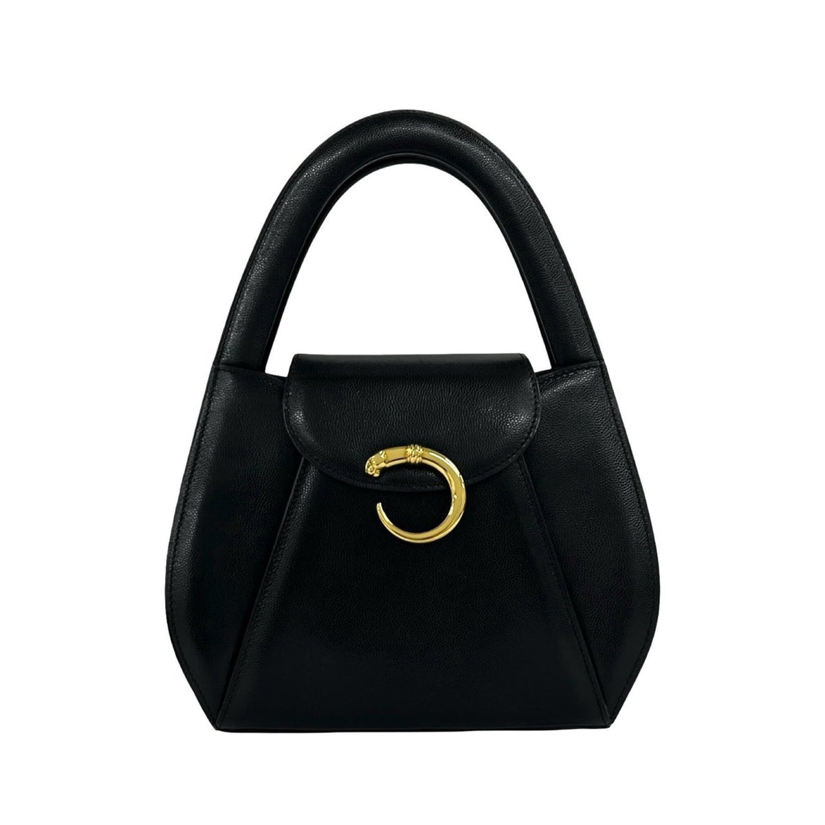 Cartier Black Leather Handbag Tote Bag (Pre-Owned)