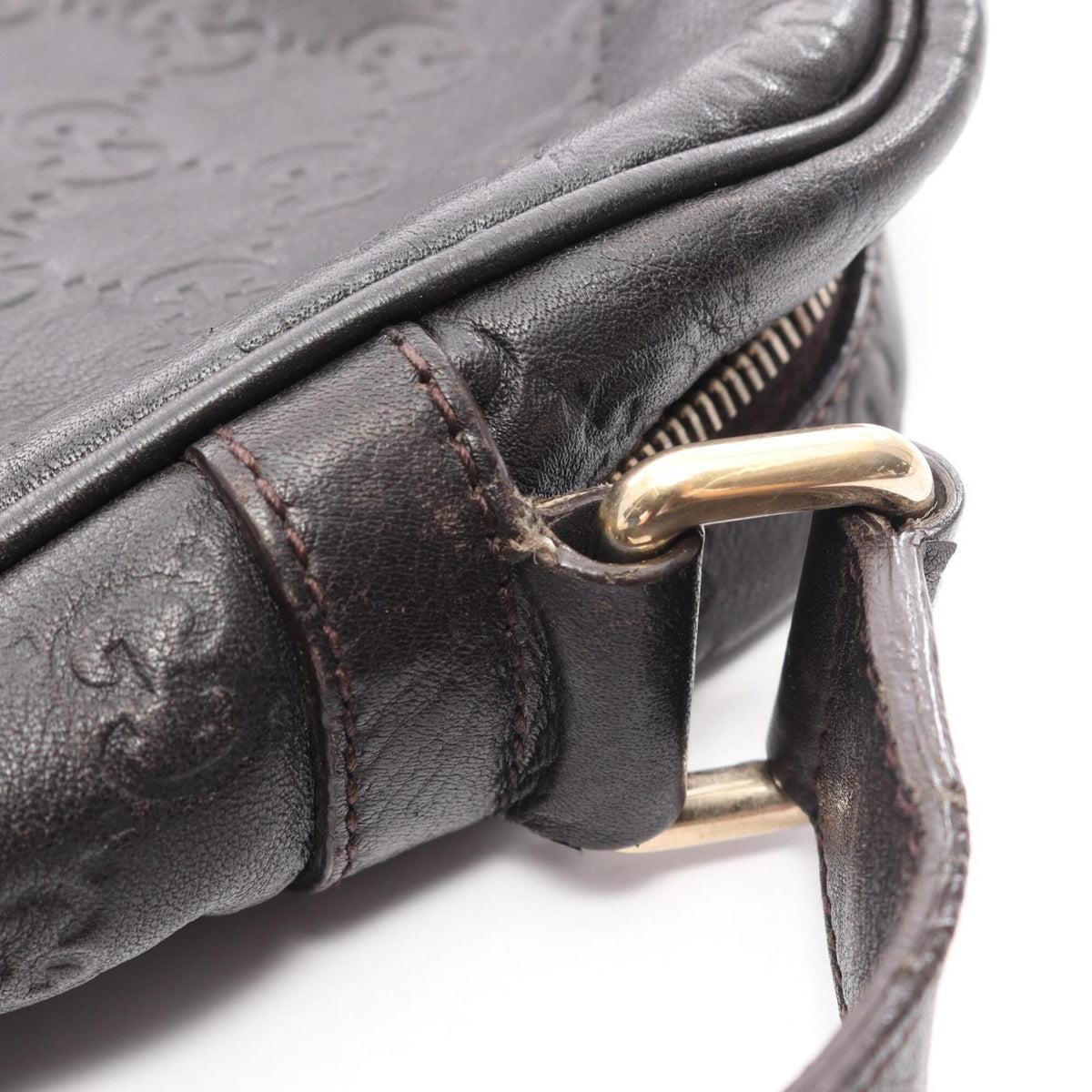 Gucci Brown Leather Handbag Shoulder Bag (Pre-Owned)