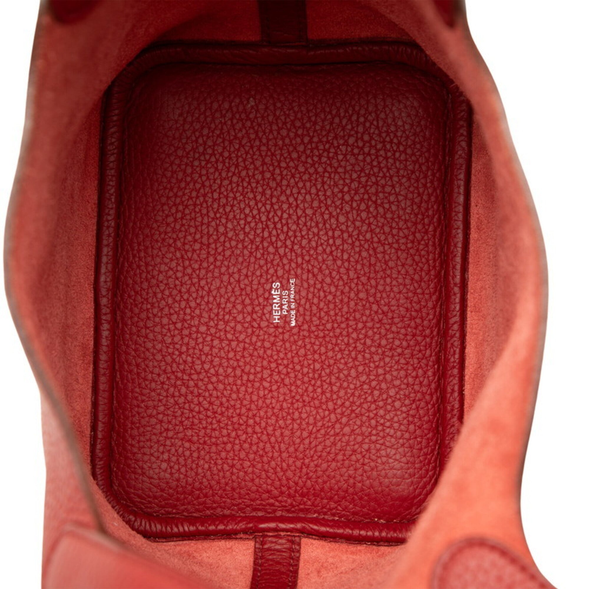 Hermes Red Color Taurillon Clemence Leather Handbag (Pre-Owned)