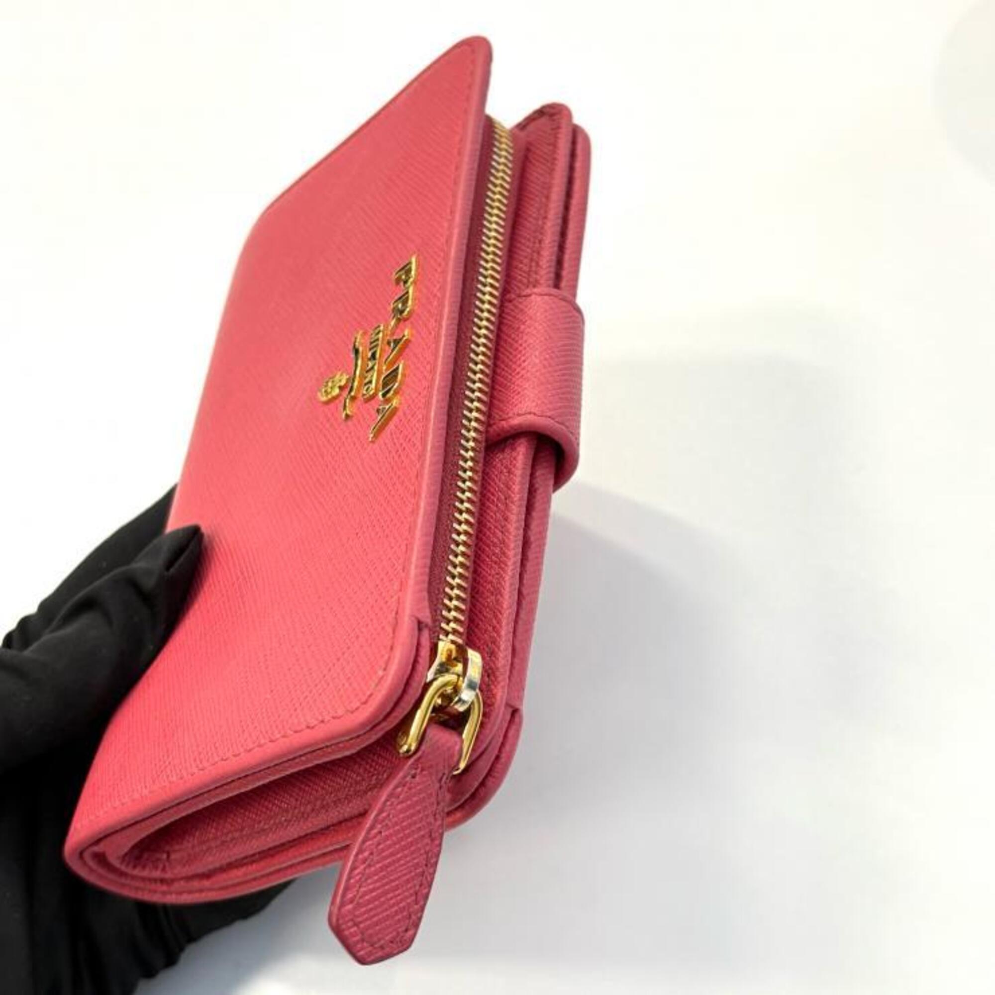 Prada Pink Saffiano Metal Wallet (Bi-Fold) (Pre-Owned)