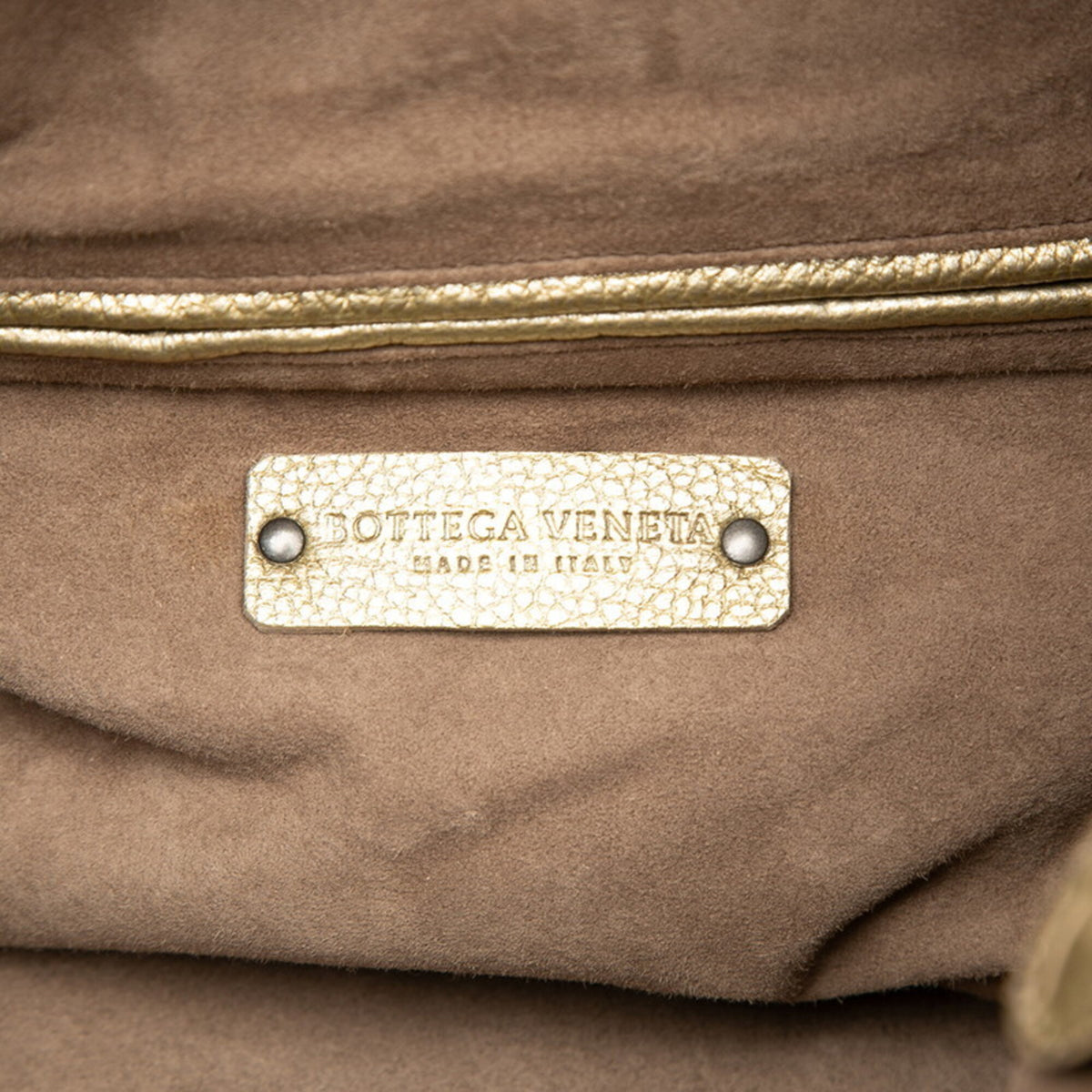Bottega Veneta Gold Leather Shoulder Bag (Pre-Owned)