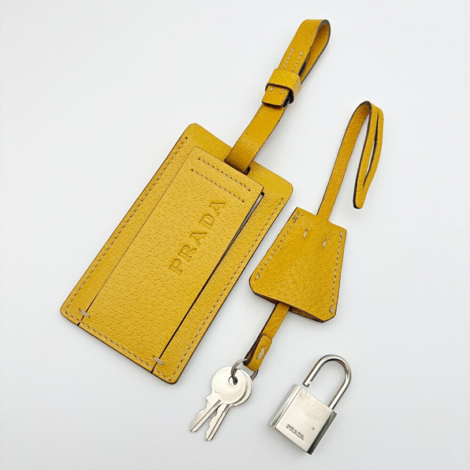 Prada Yellow Leather Tote Bag (Pre-Owned)