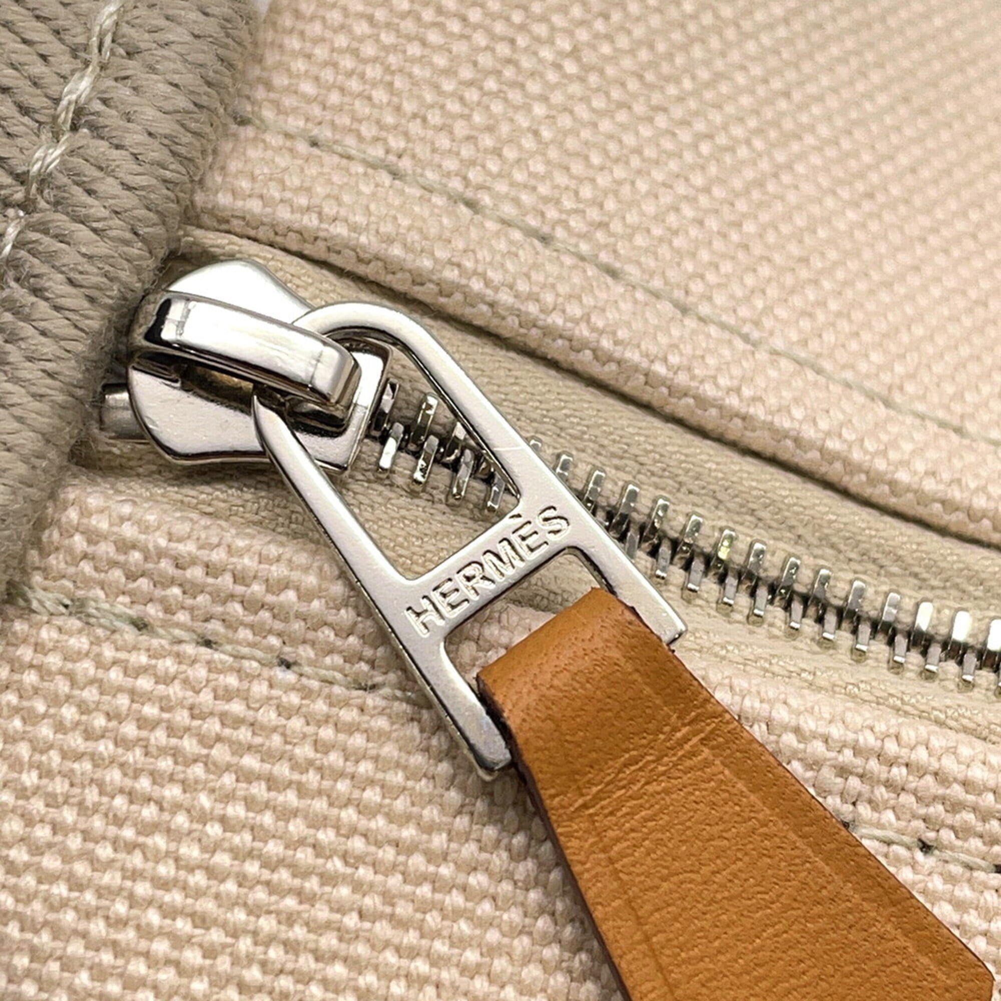 Hermes Kara Beige Canvas Pouch (Pre-Owned)
