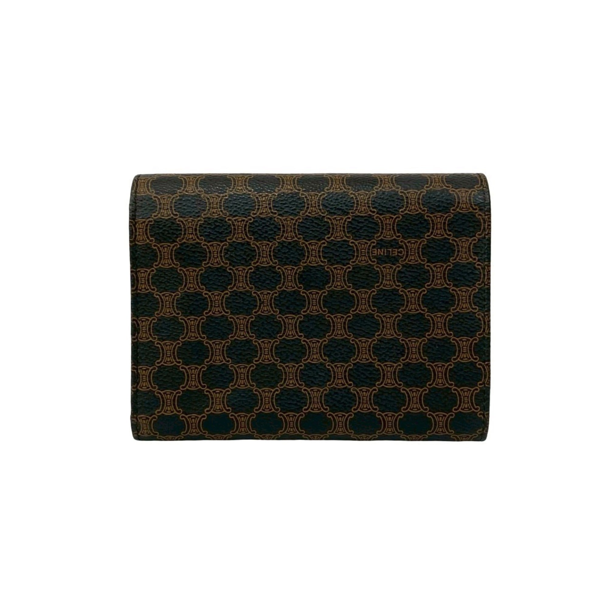Celine Black Brown Leather Pvc Wallet (Tri-Fold) (Pre-Owned)