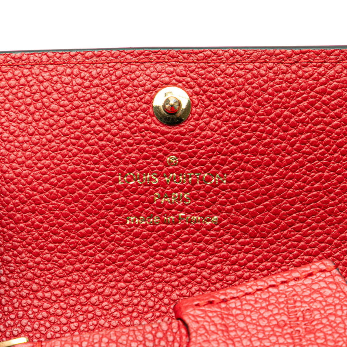 Louis Vuitton Cerise Red Color Leather Wallet (Tri-Fold) (Pre-Owned)