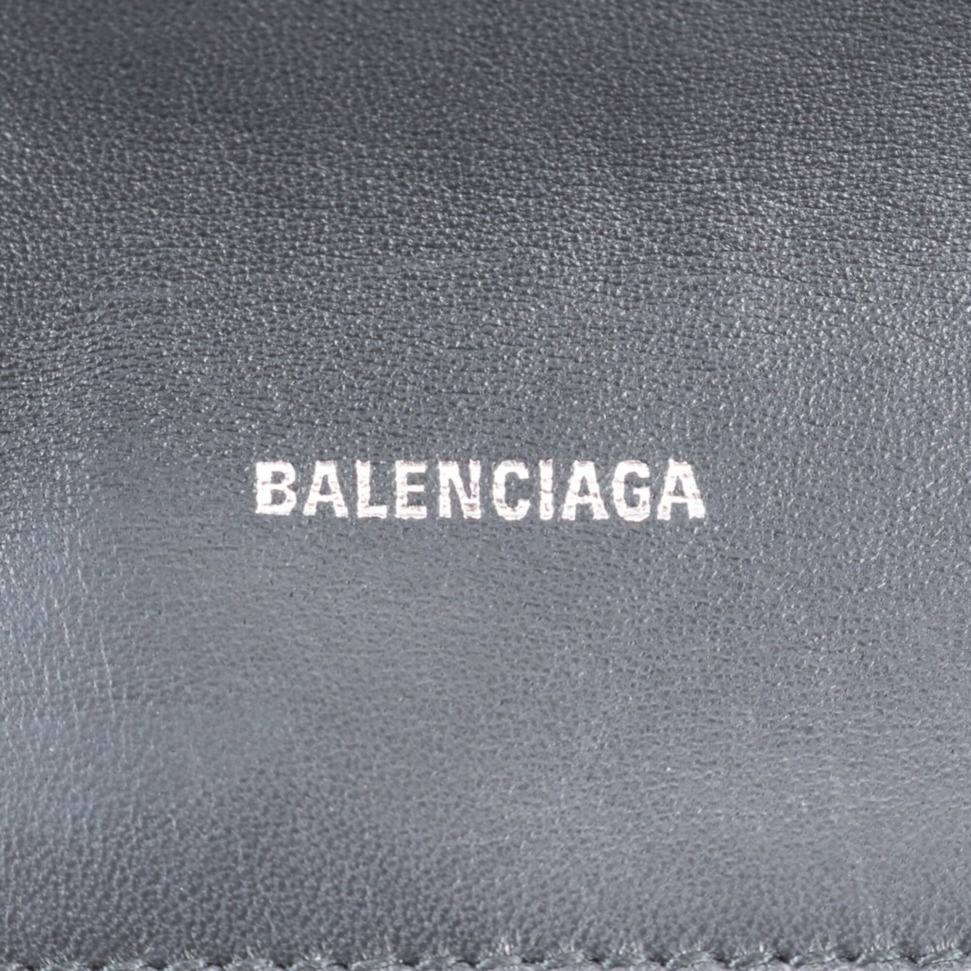 Balenciaga Black White Leather Handbag Shoulder Bag (Pre-Owned)