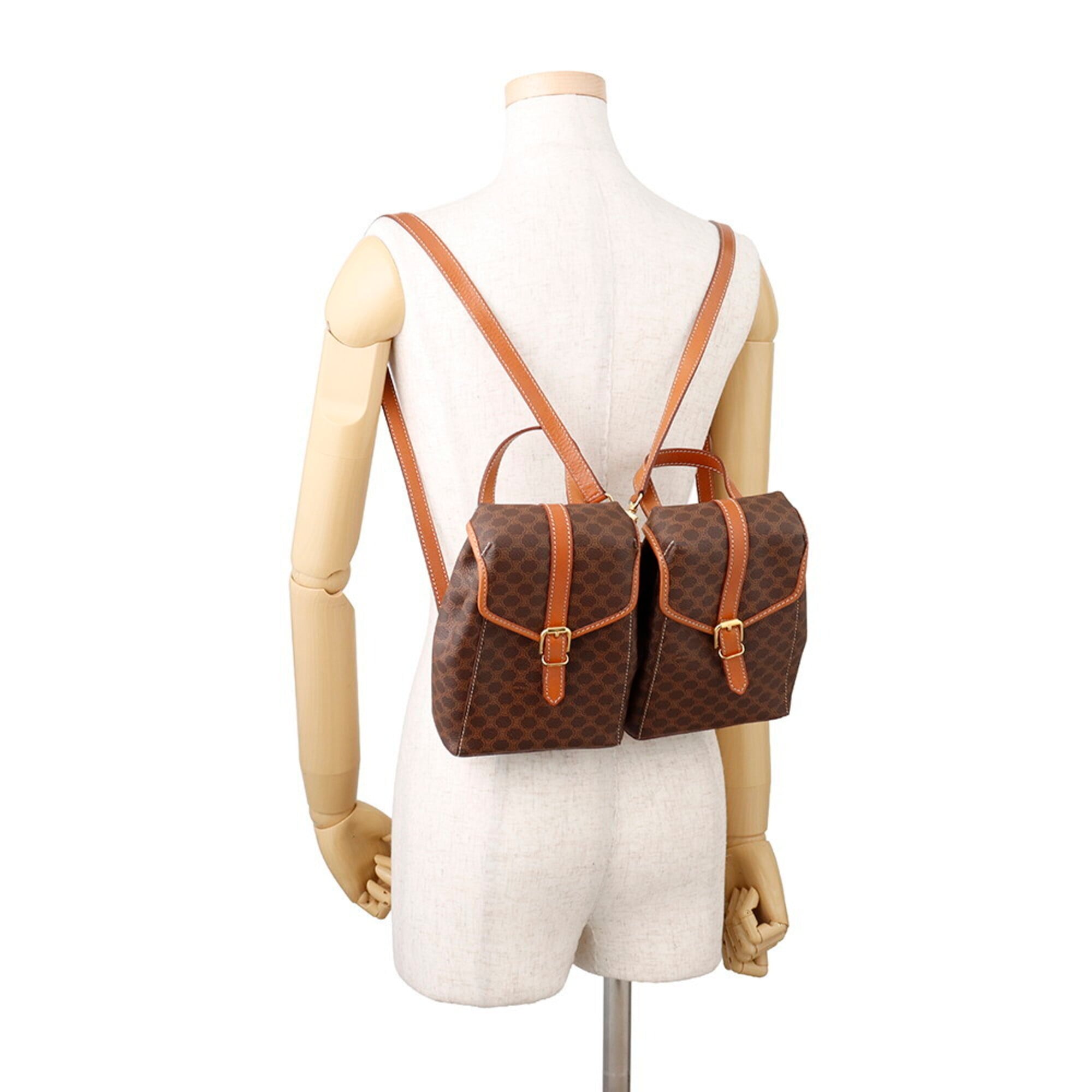 Celine Macadam Brown Pvc Leather Backpack (Pre-Owned)