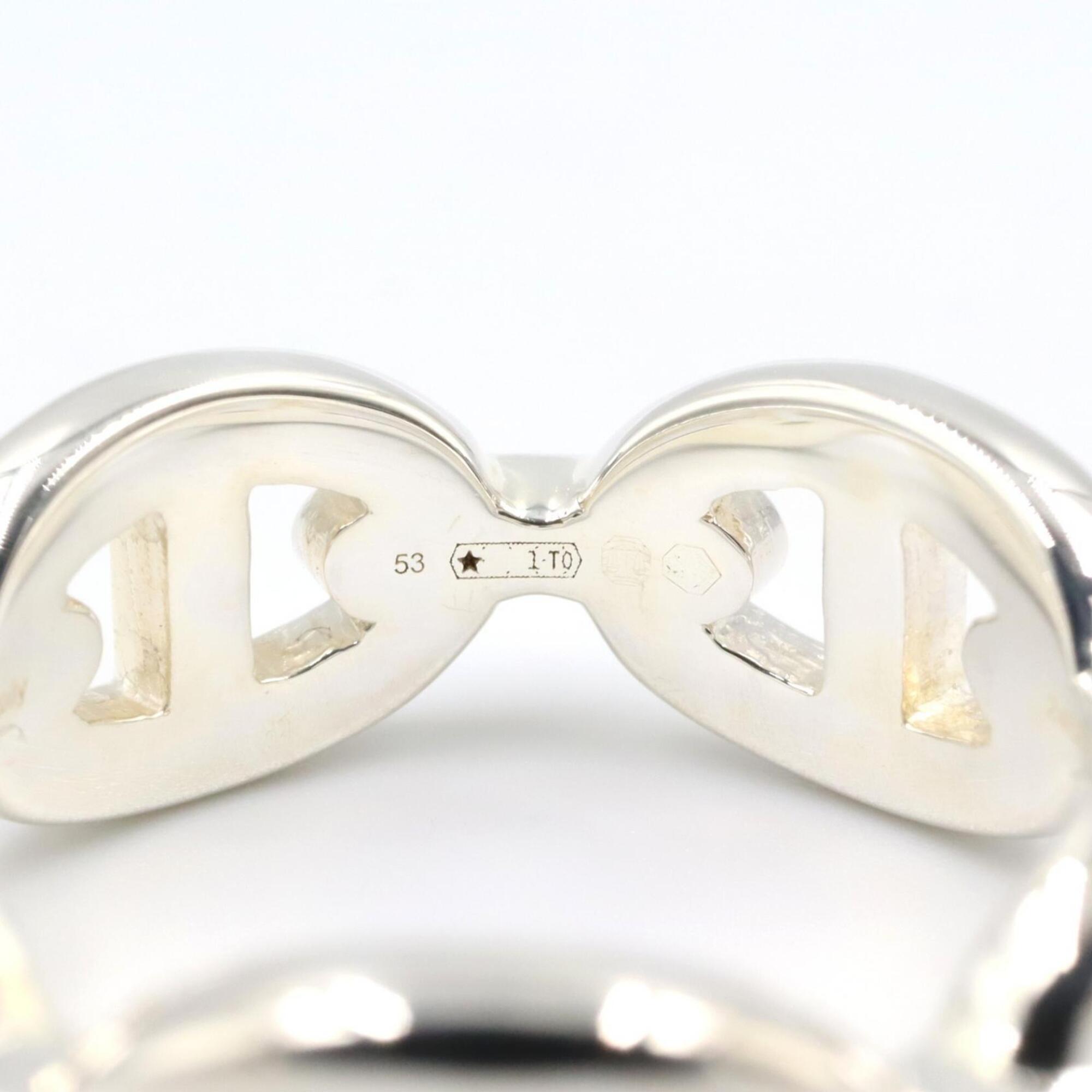 Hermes Silver Silver 925 Band Ring (Pre-Owned)