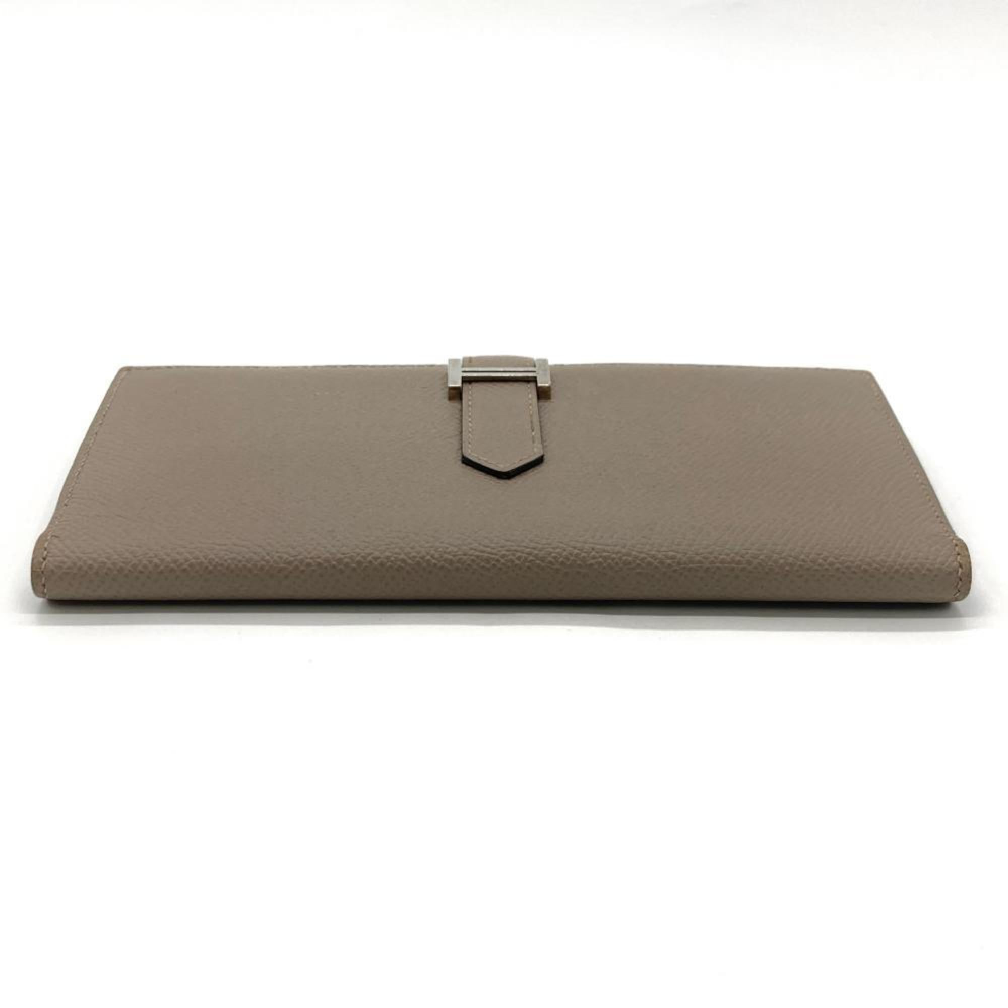 Hermes Gray Epsom Leather Long Wallet (Bi-Fold) (Pre-Owned)