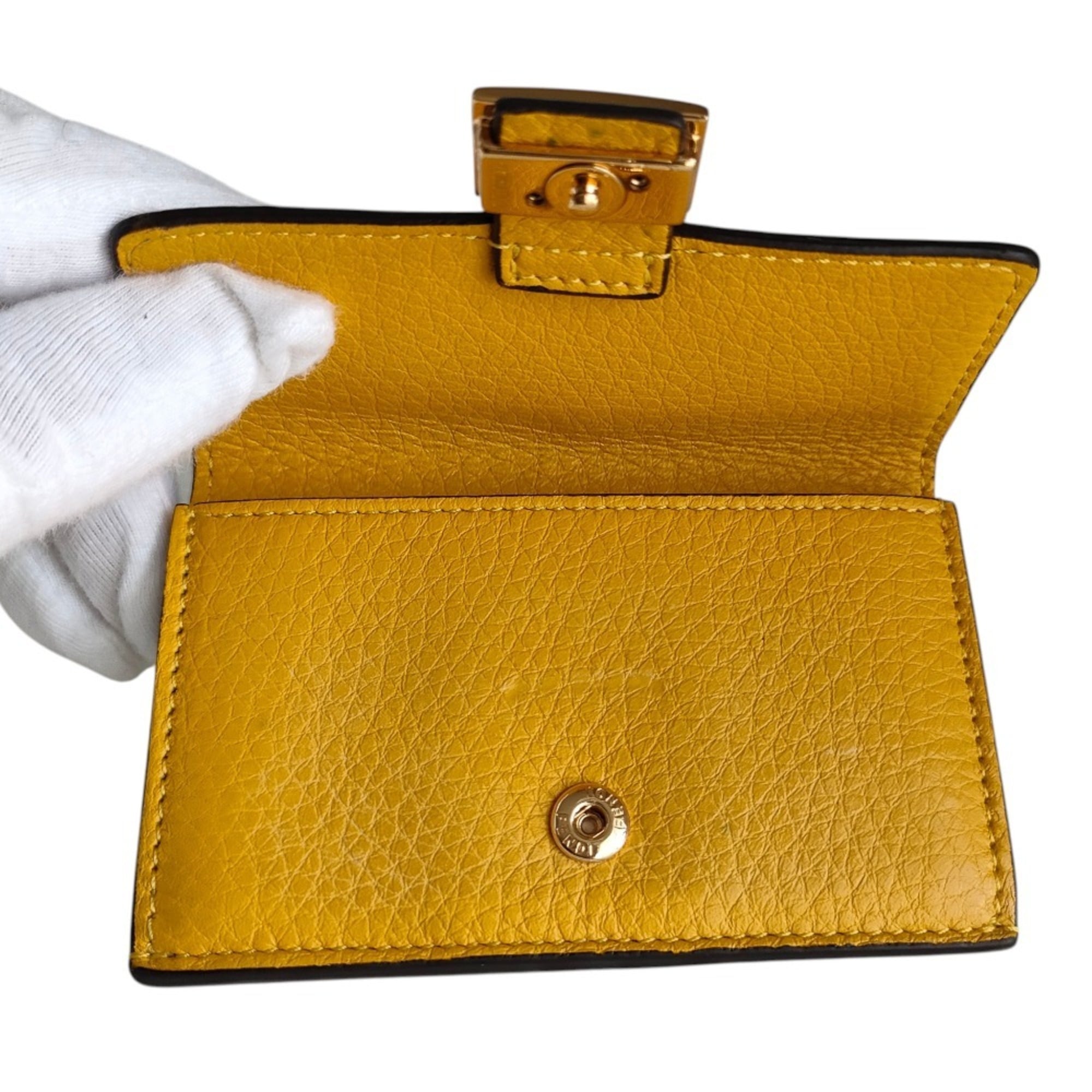 Fendi Yellow Leather Wallet (Bi-Fold) (Pre-Owned)
