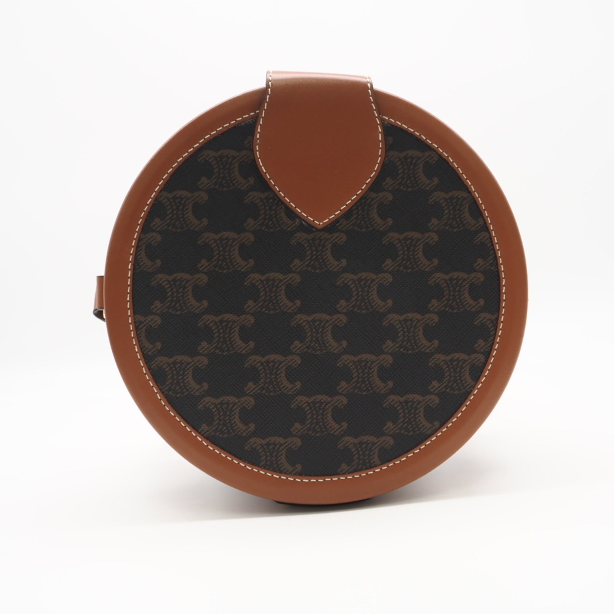 Celine Brown Coated Canvas Leather Shoulder Bag (Pre-Owned)