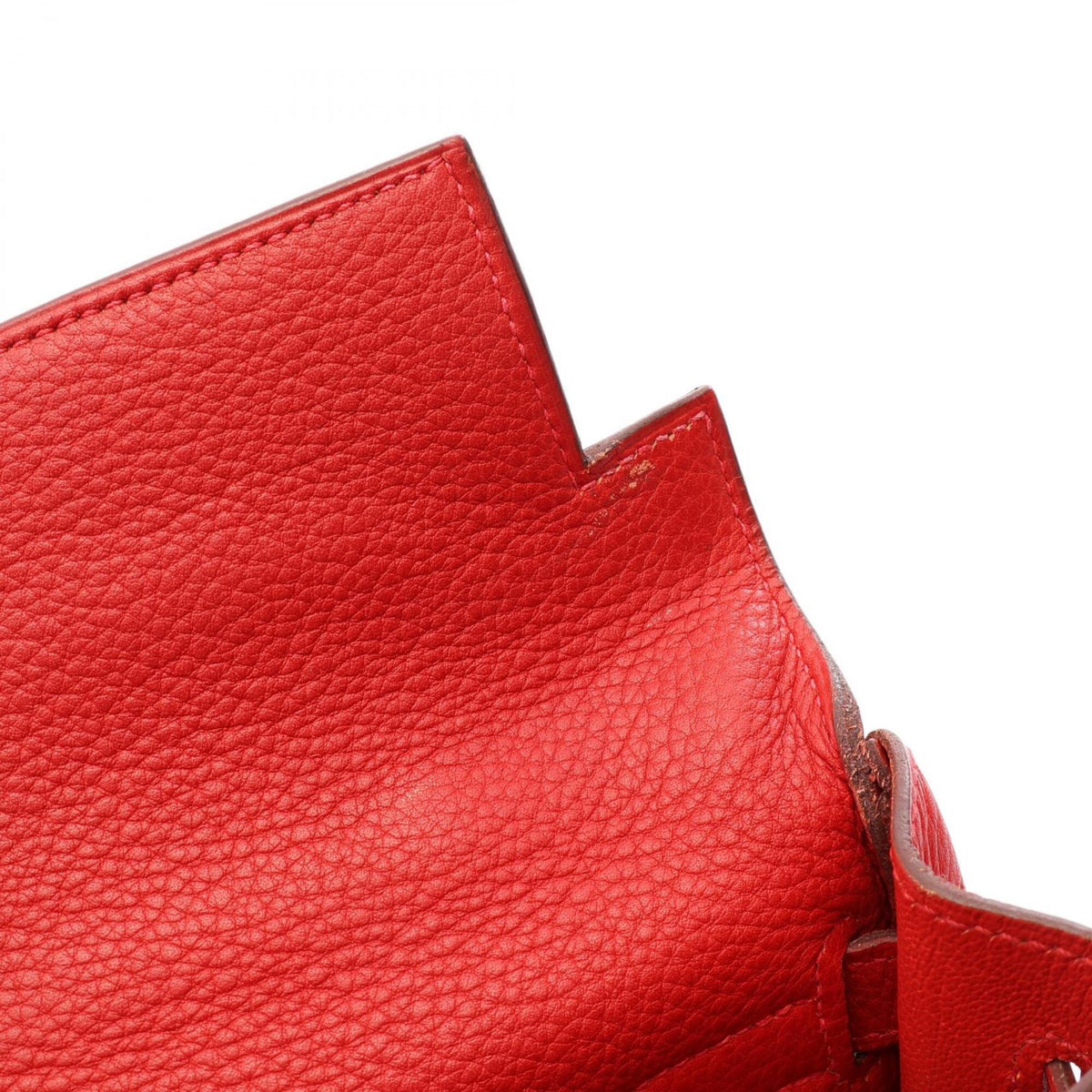 Hermes Red Color Taurillon Clemence Leather Handbag (Pre-Owned)