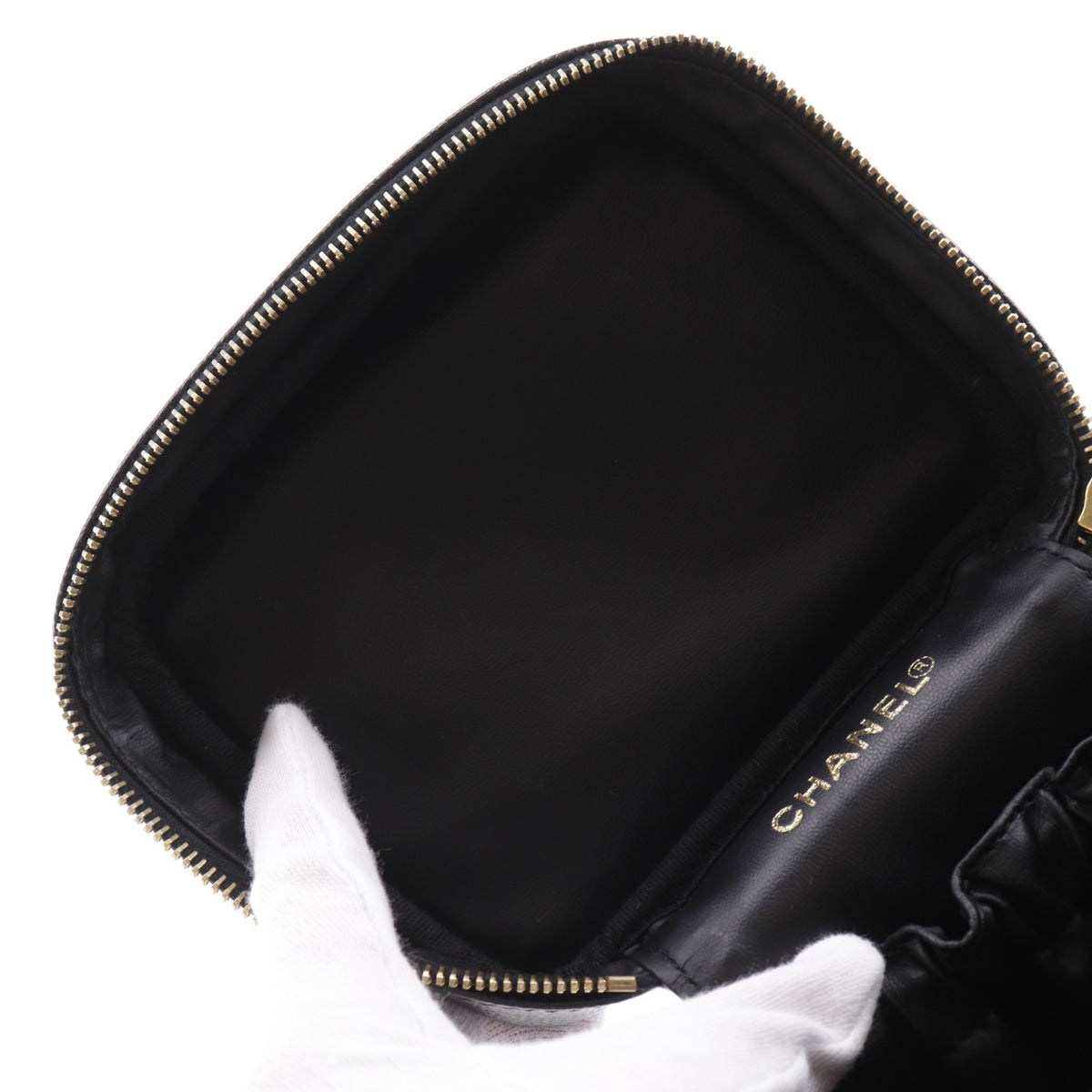 Chanel Black Grained Calfskin Vanity Bag (Pre-Owned)
