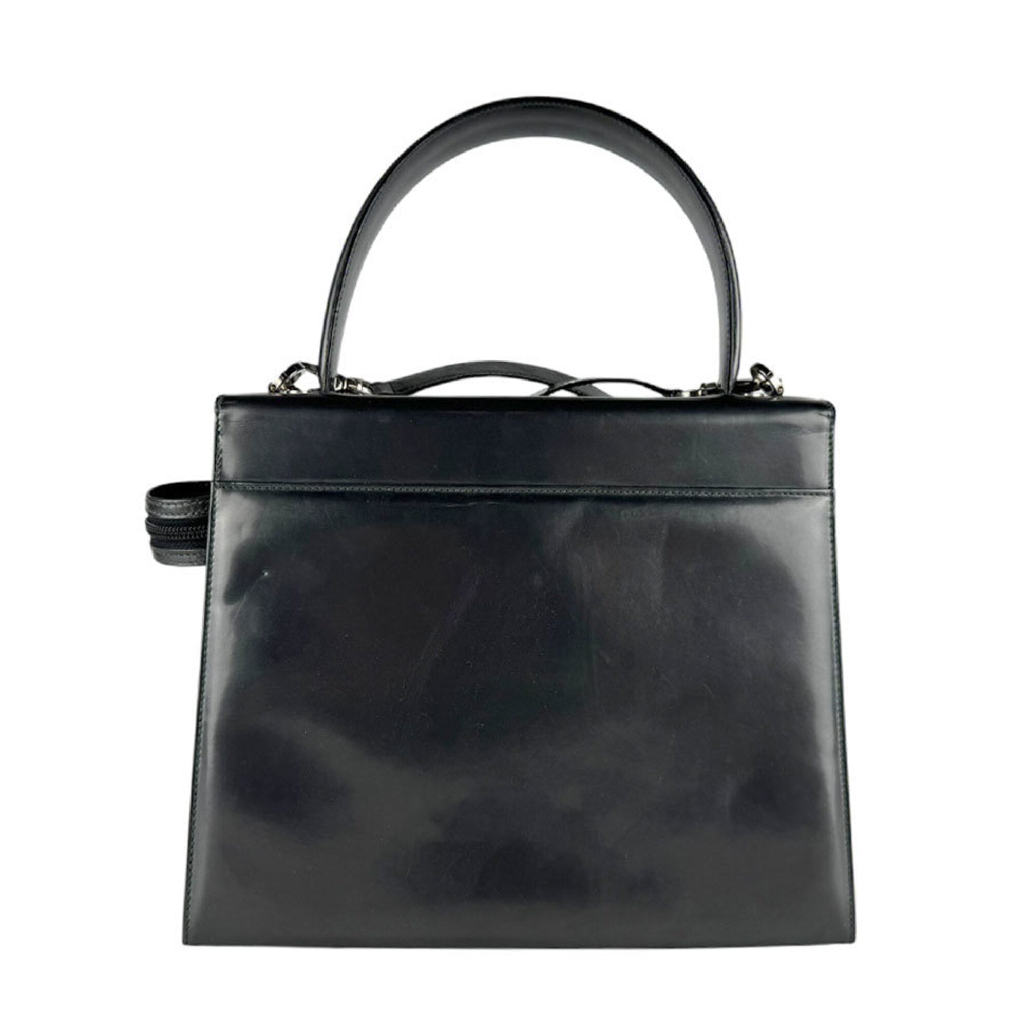 Salvatore Ferragamo Green Patent Leather Handbag Shoulder Bag (Pre-Owned)