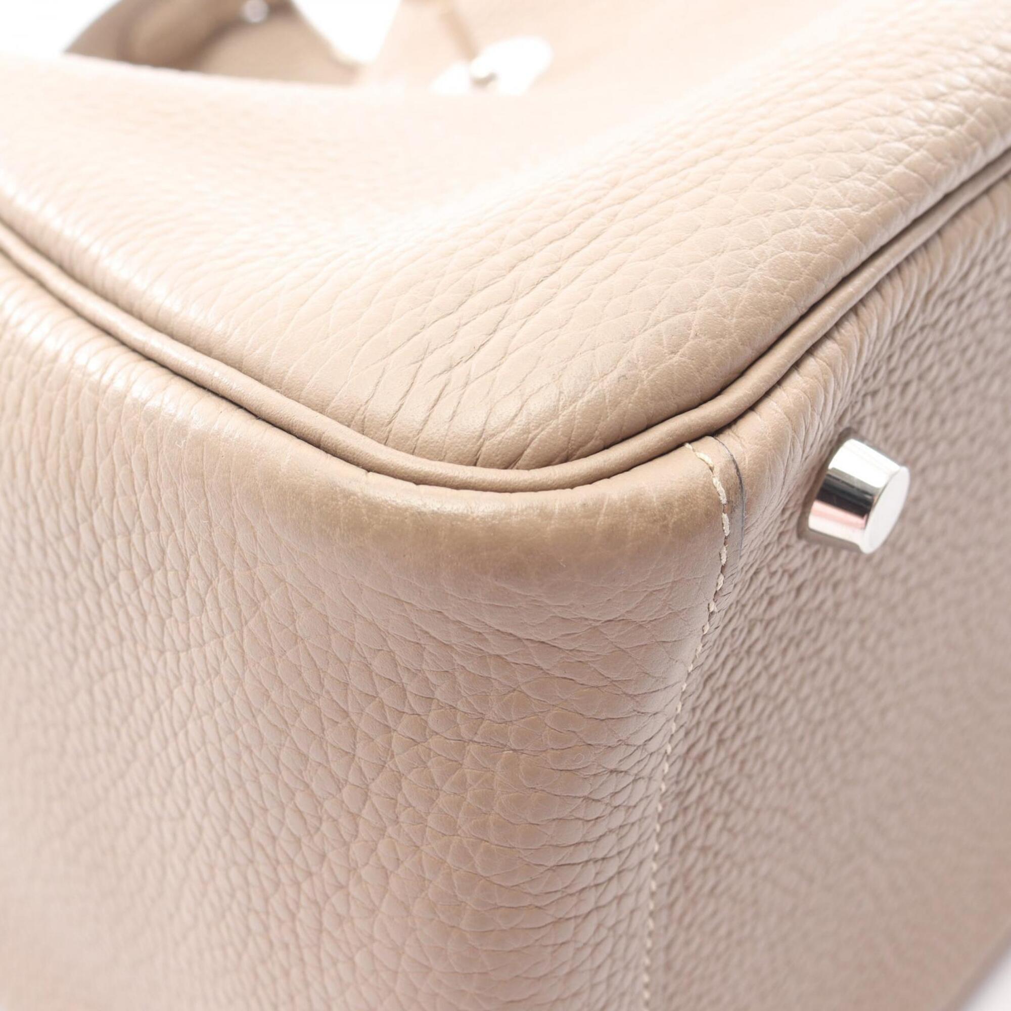 Hermes Beige Taurillon Clemence Leather Handbag Shoulder Bag (Pre-Owned)