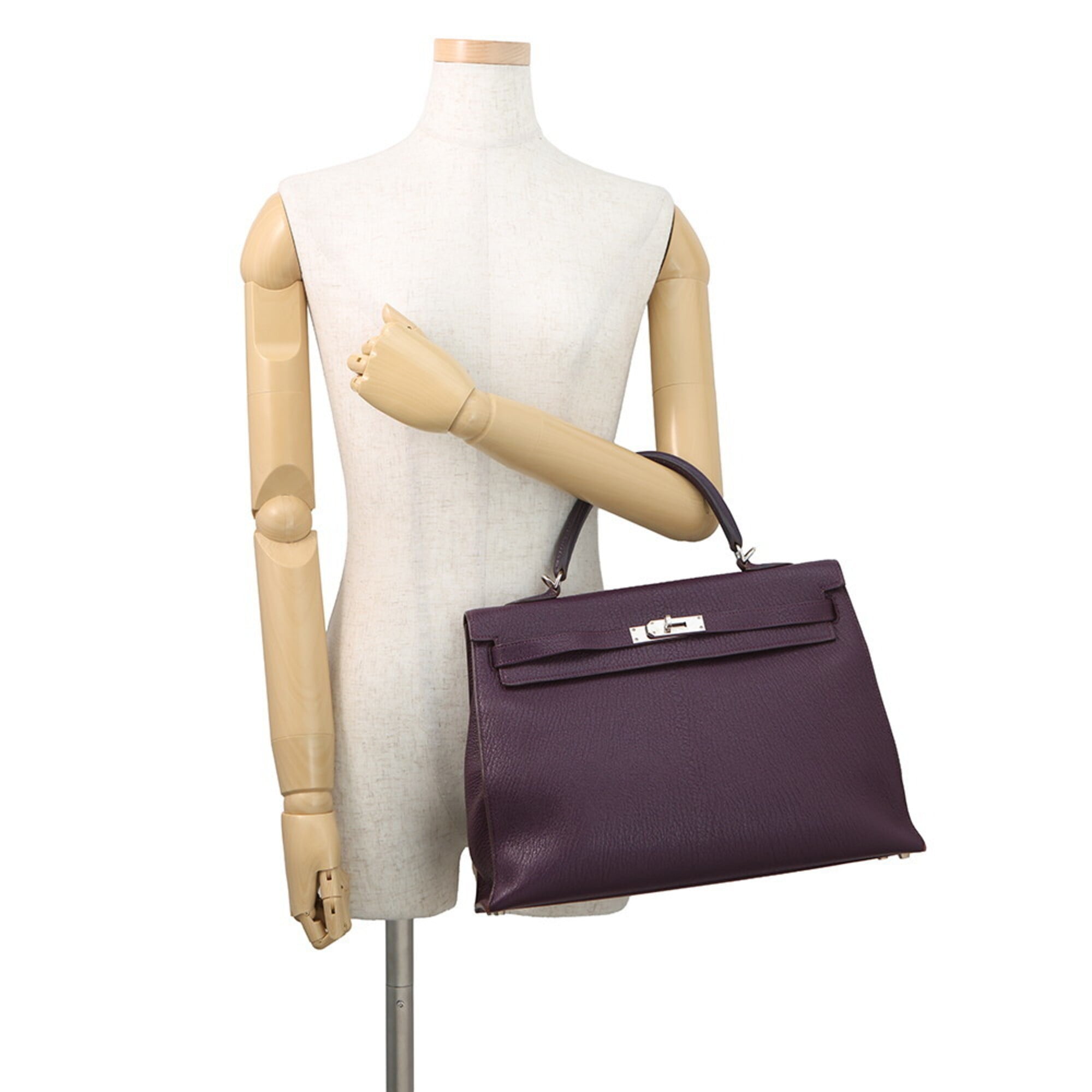 Hermes Cassis Chevre Coromandel Leather Handbag (Pre-Owned)