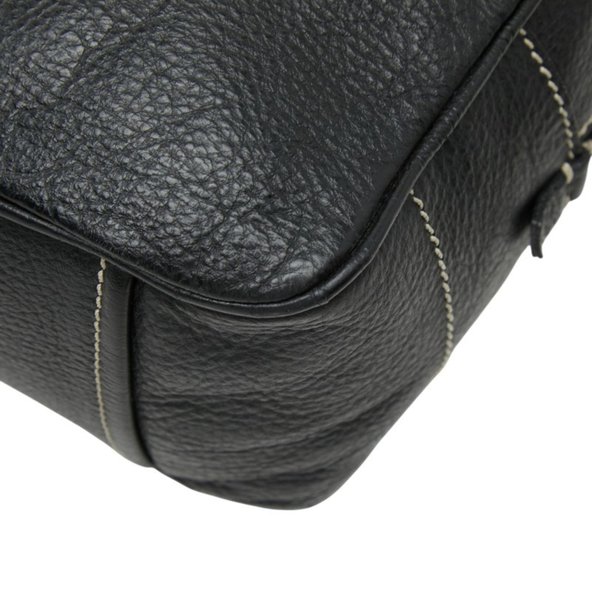Prada Black Leather Boston Bag Handbag (Pre-Owned)