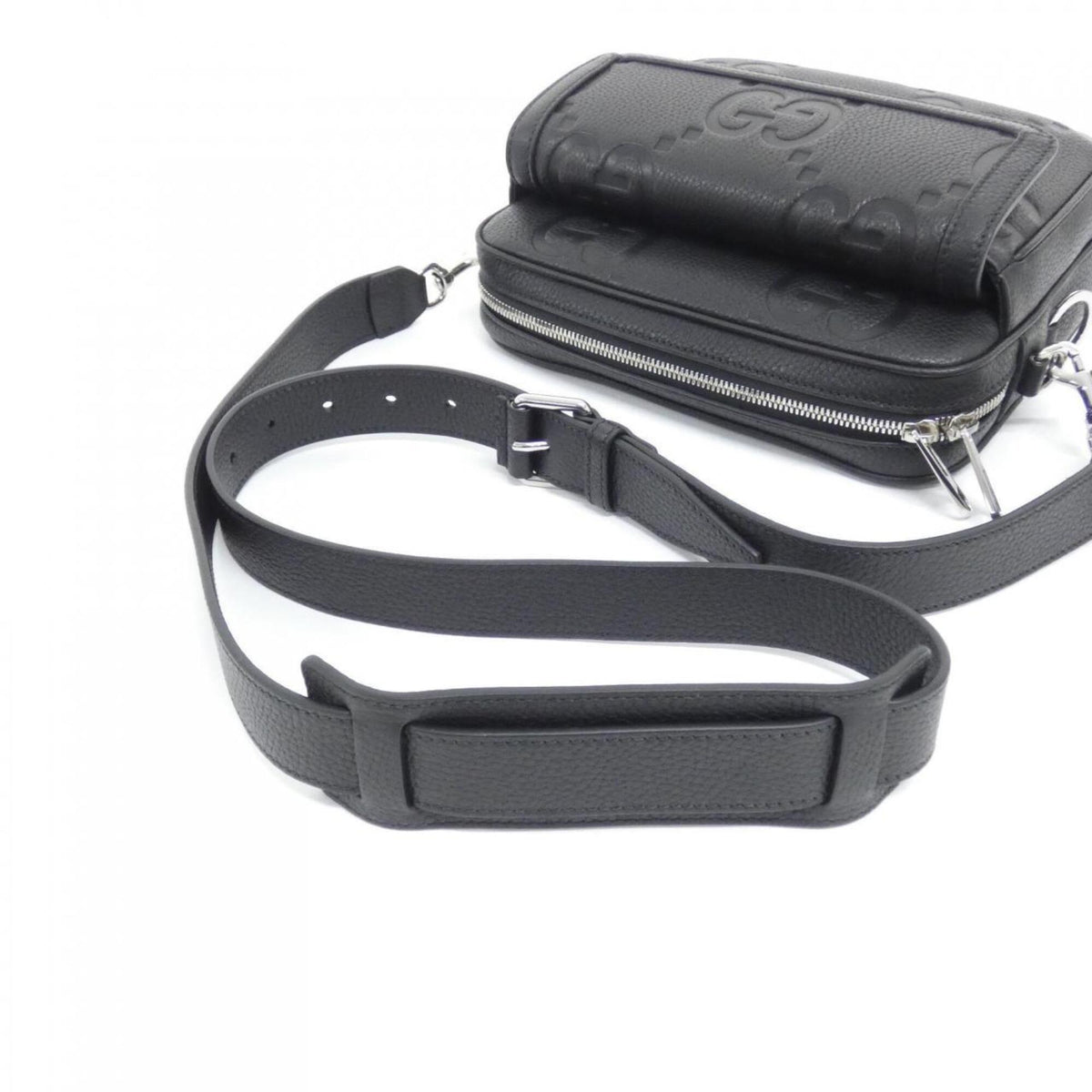 Gucci Black Gg Leather Shoulder Bag (Pre-Owned)