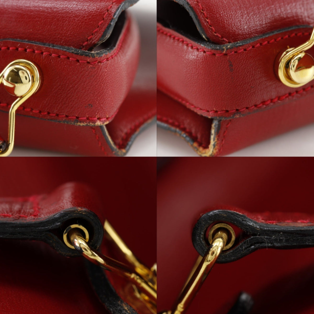 Dunhill Red Color Leather Handbag (Pre-Owned)