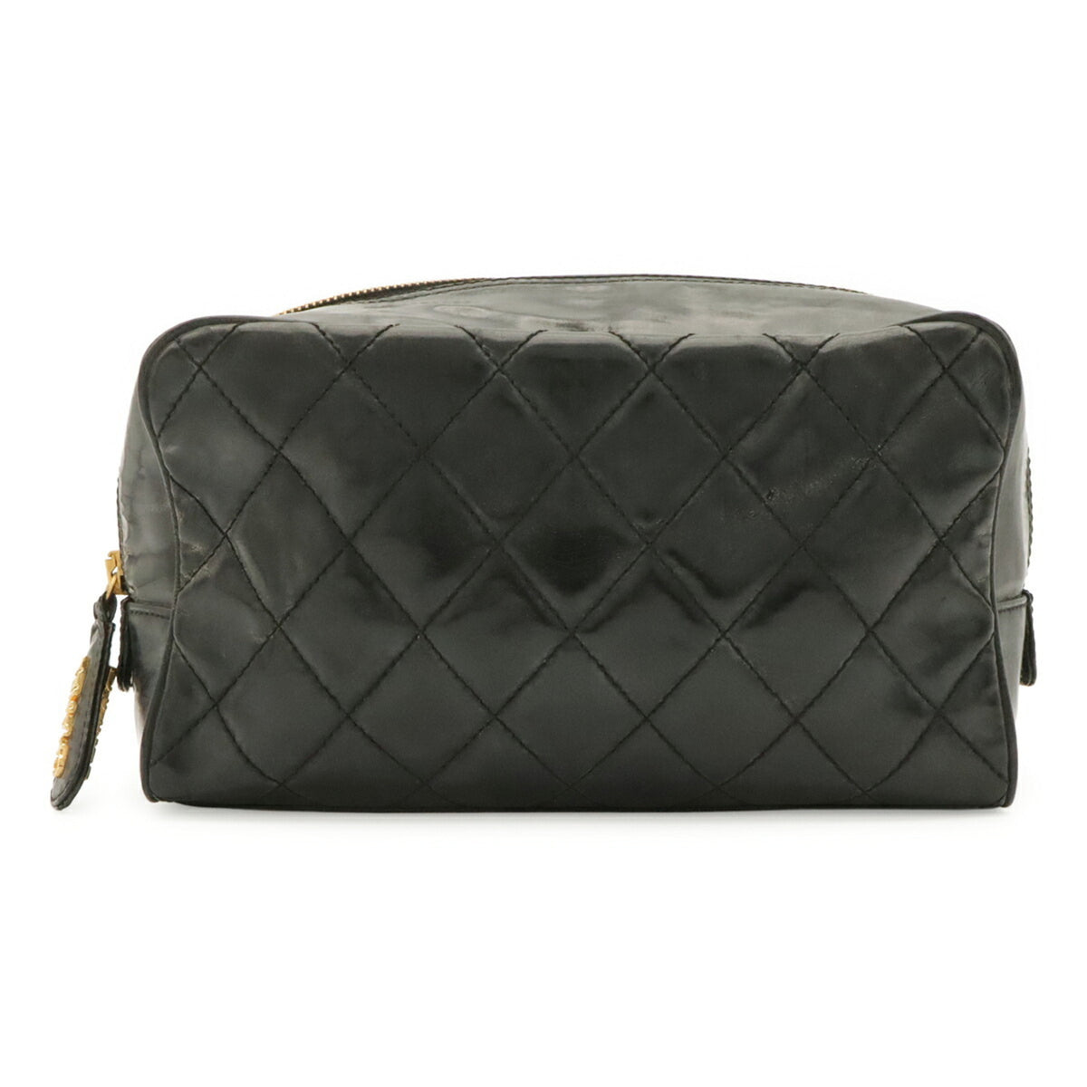 Chanel Black Patent Leather Clutch Bag Pouch (Pre-Owned)