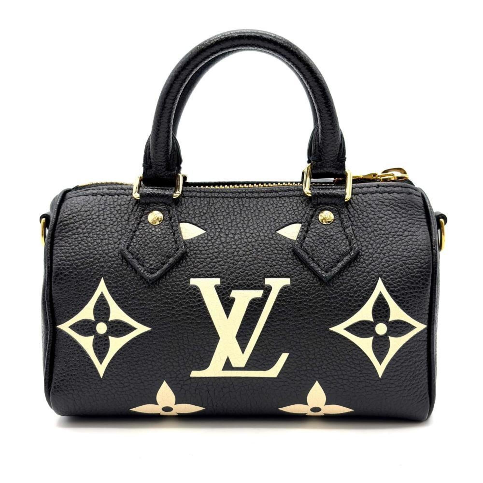 Louis Vuitton Beige Bicolor Black Monogram Monogram Empreinte Handbag (Pre-Owned)