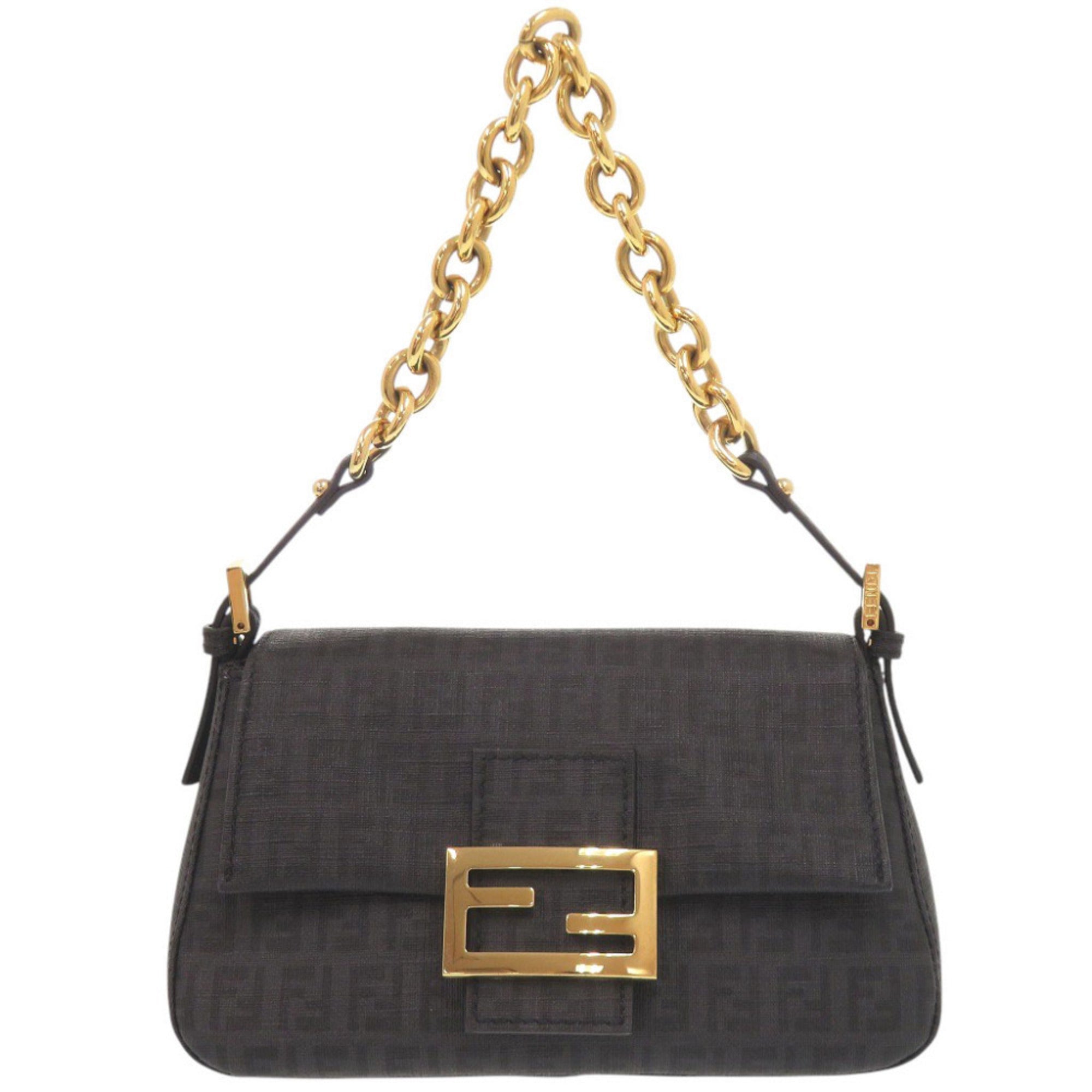 Fendi Gray Pvc Handbag Shoulder Bag (Pre-Owned)