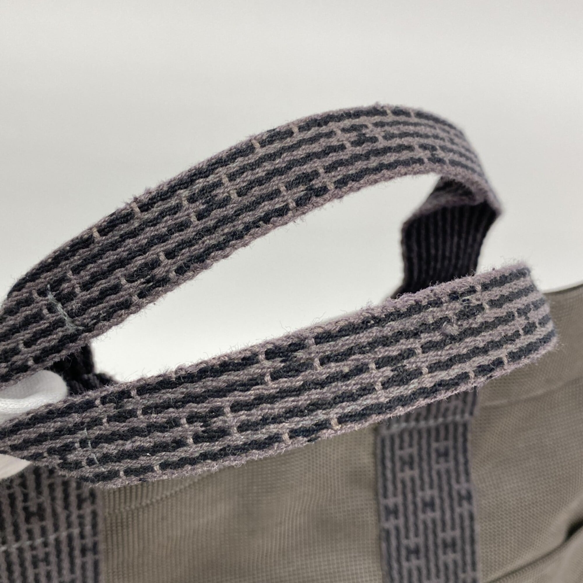 Hermes Gray Canvas Tote Bag (Pre-Owned)
